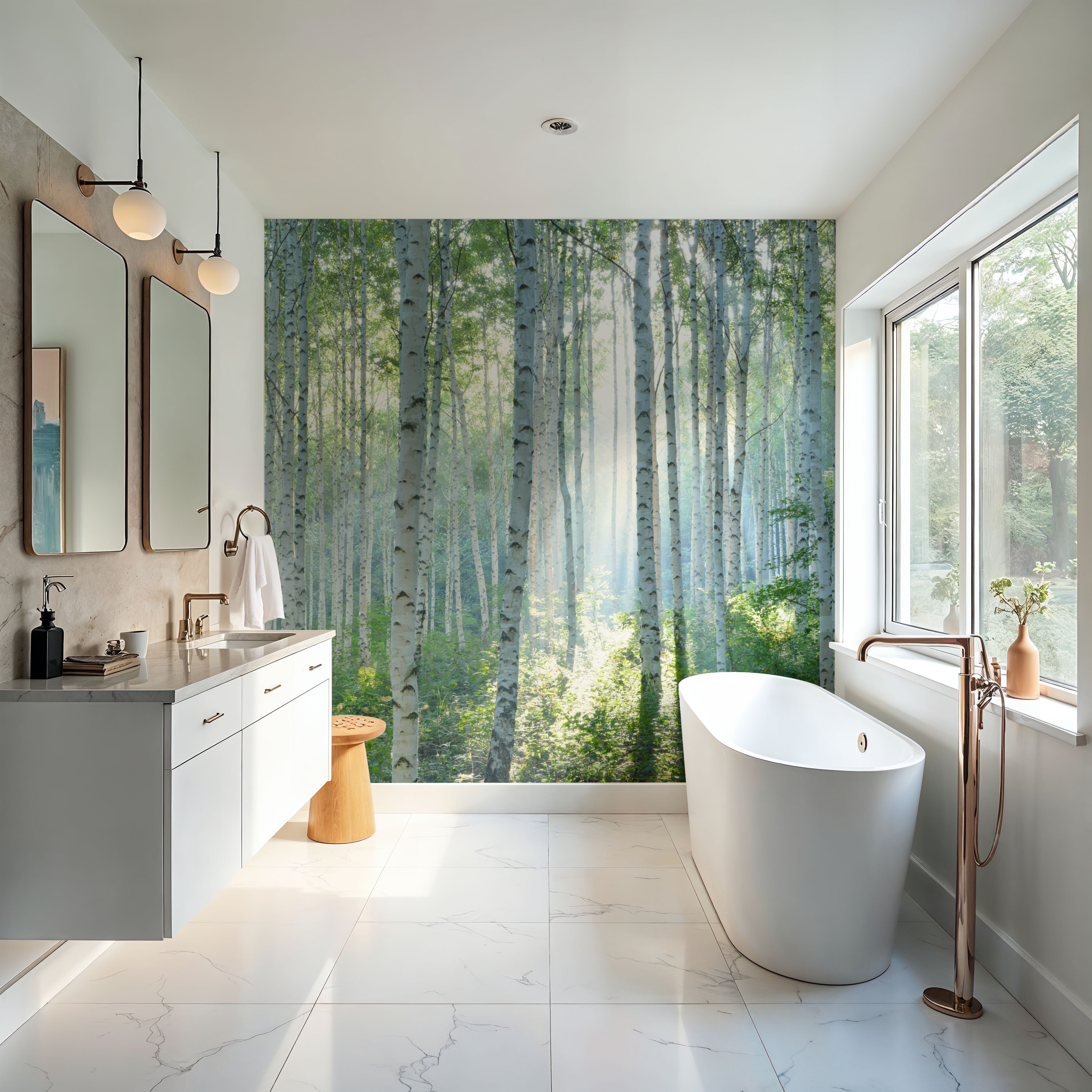 Peaceful Birch Woods