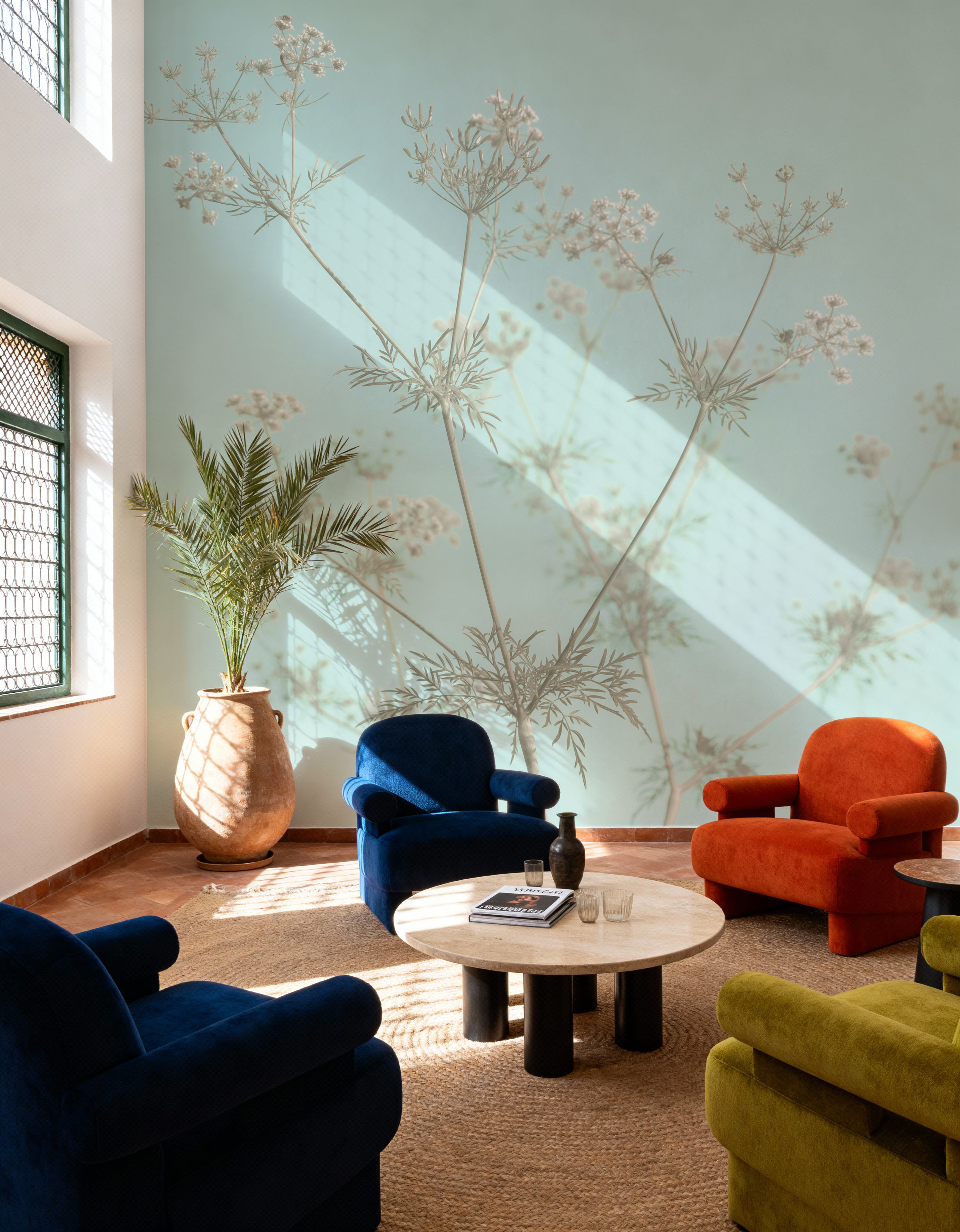 Wall Mural - Blue Breath - Floral Landscapes mural wallpaper - Hallway staircases - Wallism US - Premium, Textured or Peel & Stick