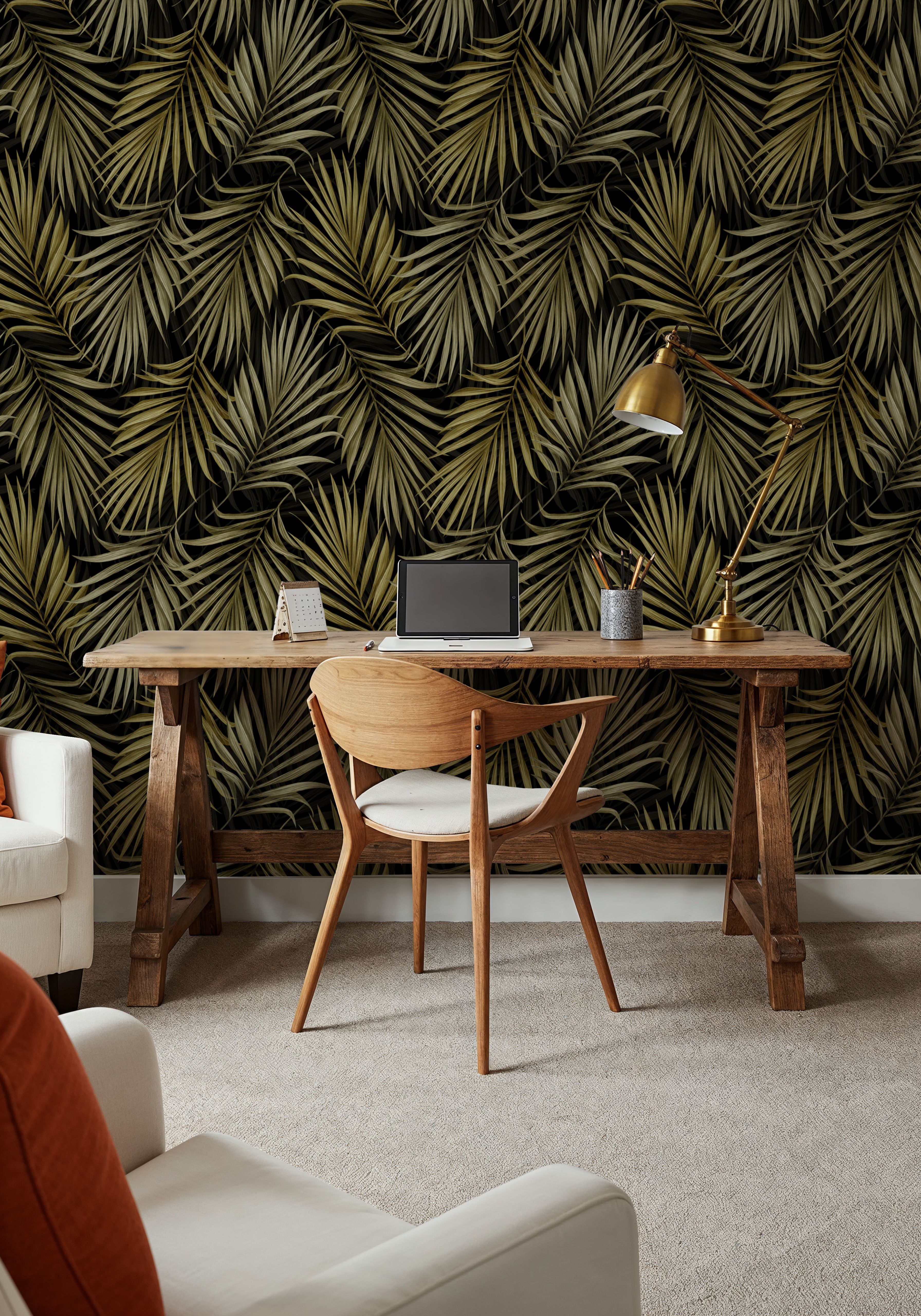 Bright Palms Pattern, Yellow