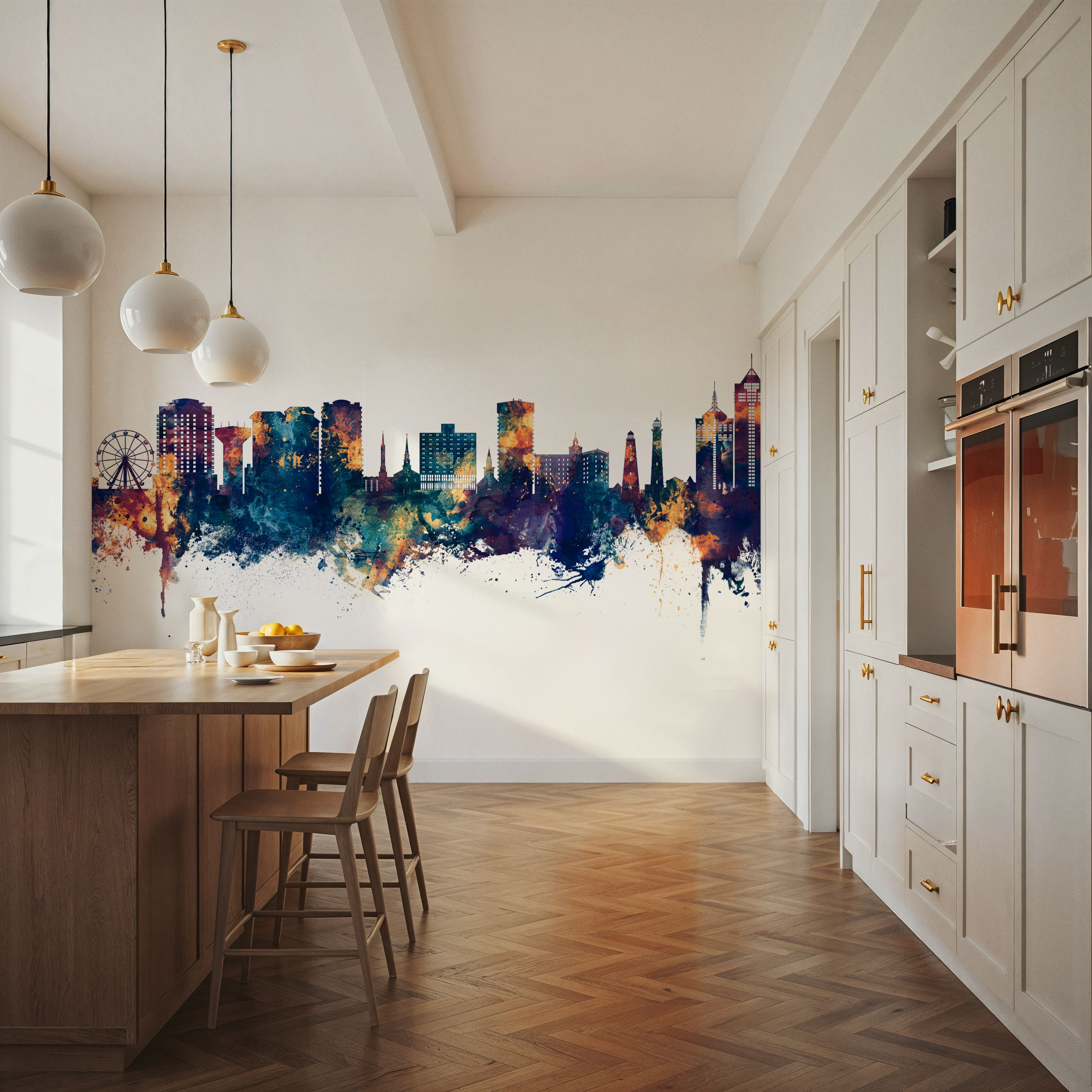 Virginia Beach Skyline Blue & Bronze