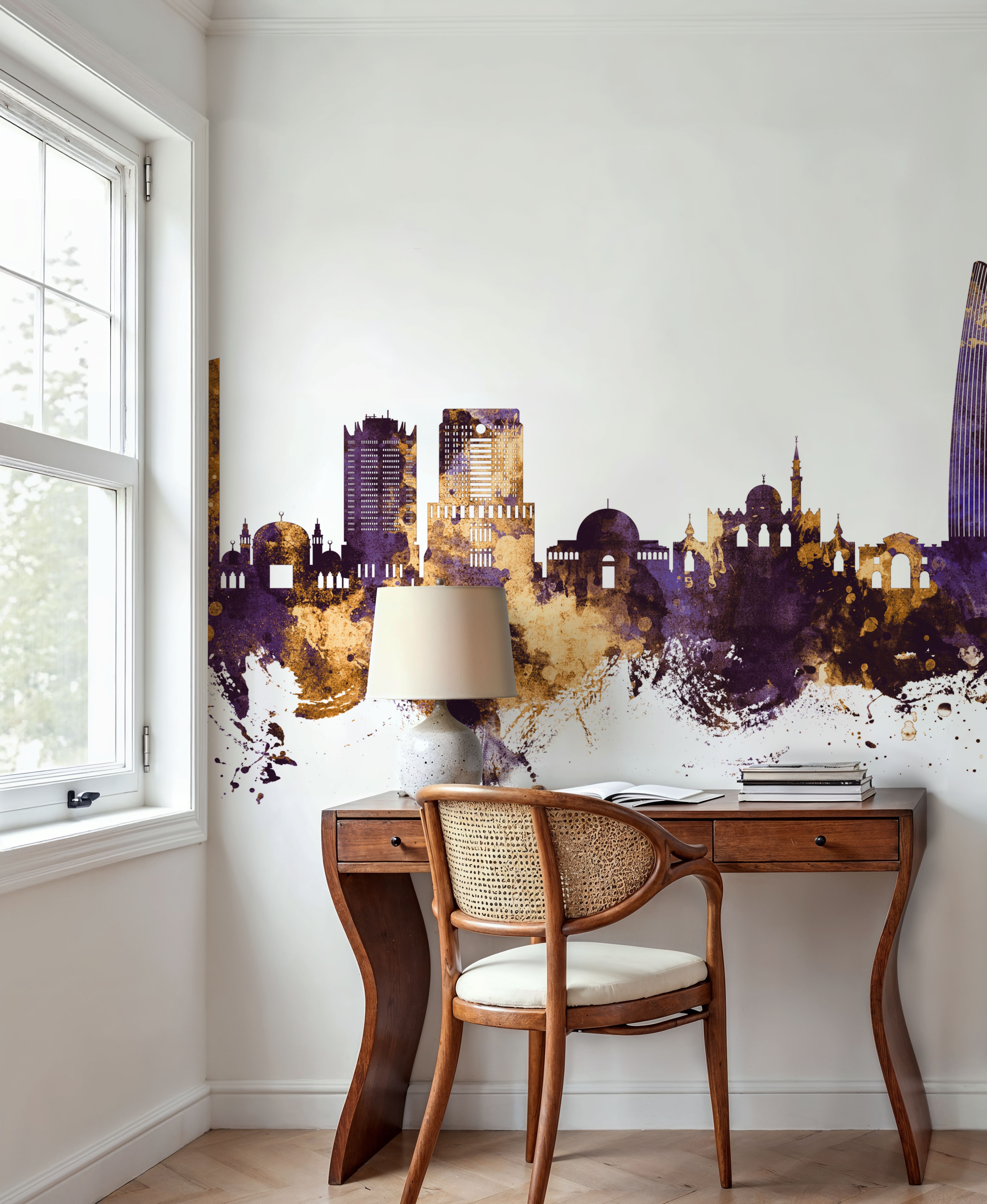 Amman Skyline Purple & Gold