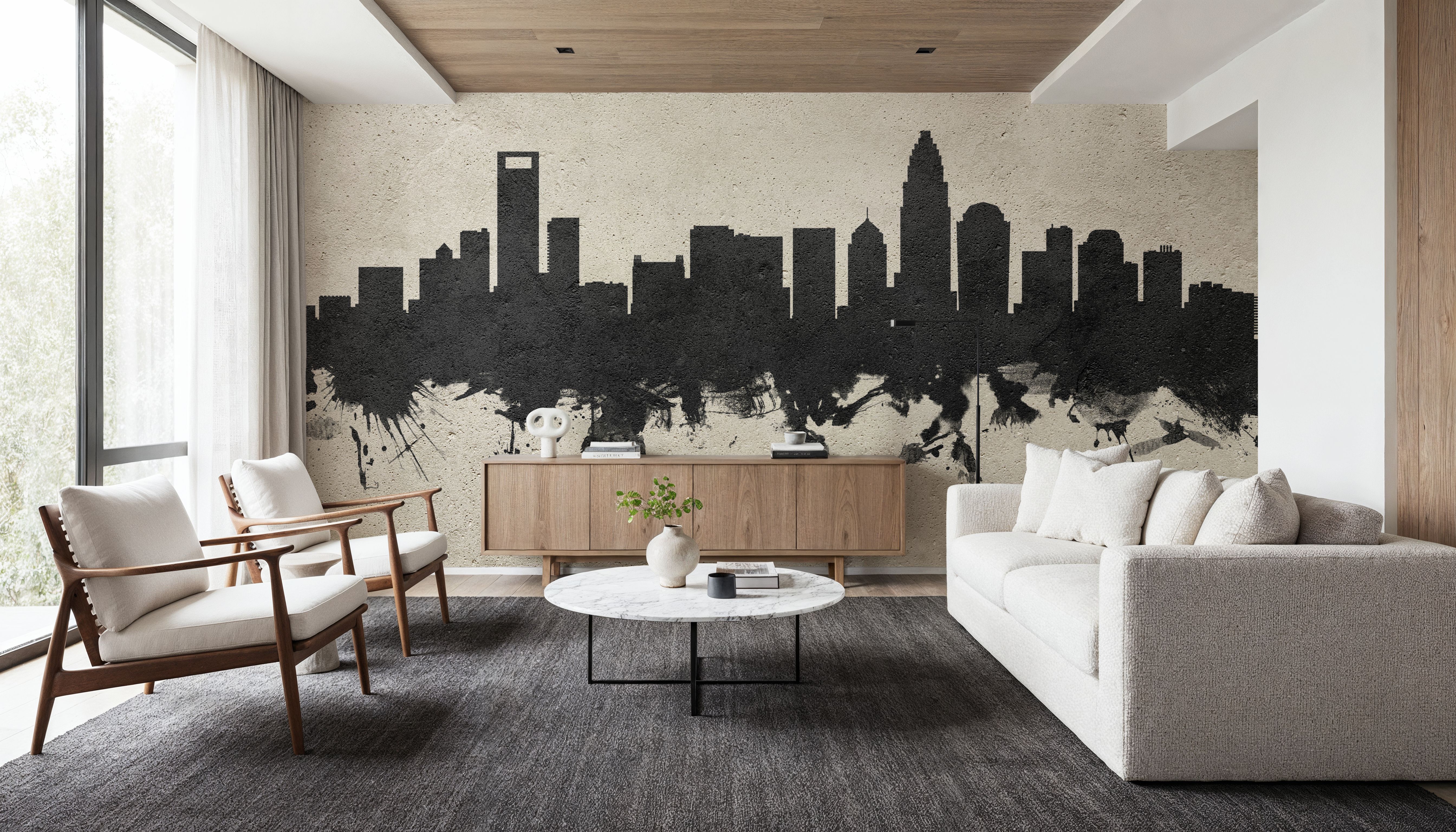 Charlotte North Carolina Skyline Concrete, Wallpaper