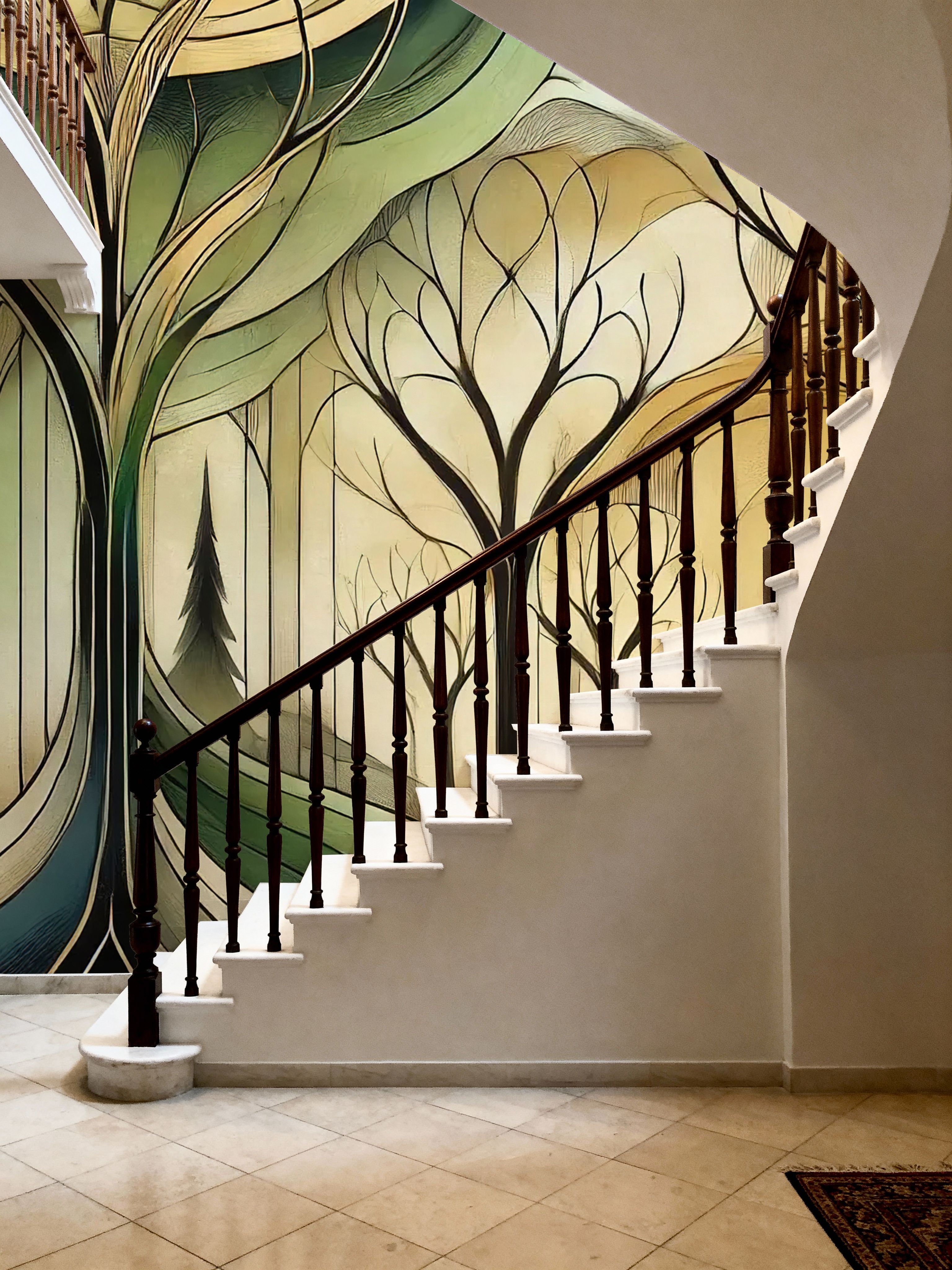 Vintage Treescape Essence in Art Deco