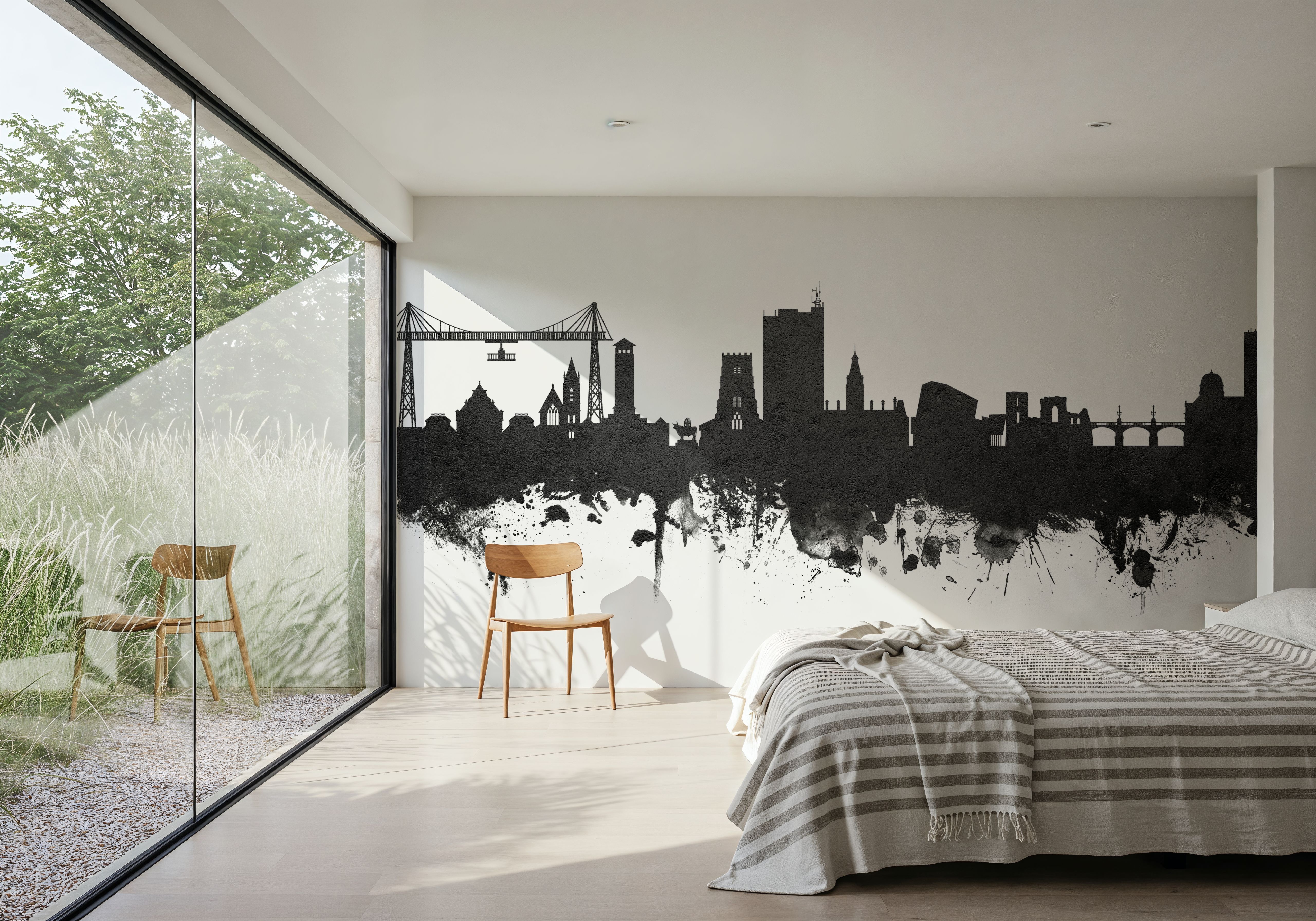 Newport Wales Skyline Black & White