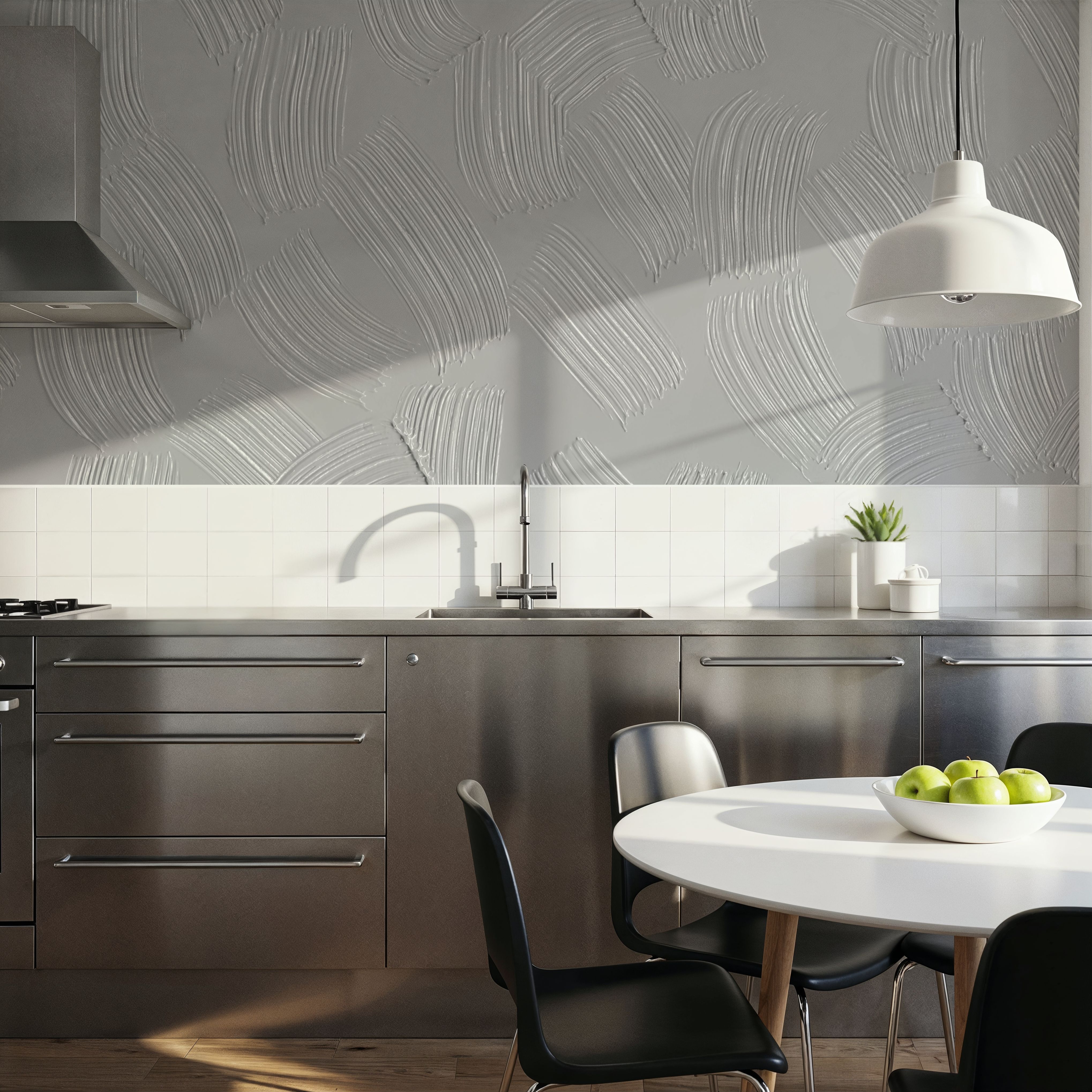 Stylized Brush Strokes, Grey