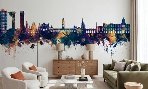 Chennai Skyline India Blue & Bronze