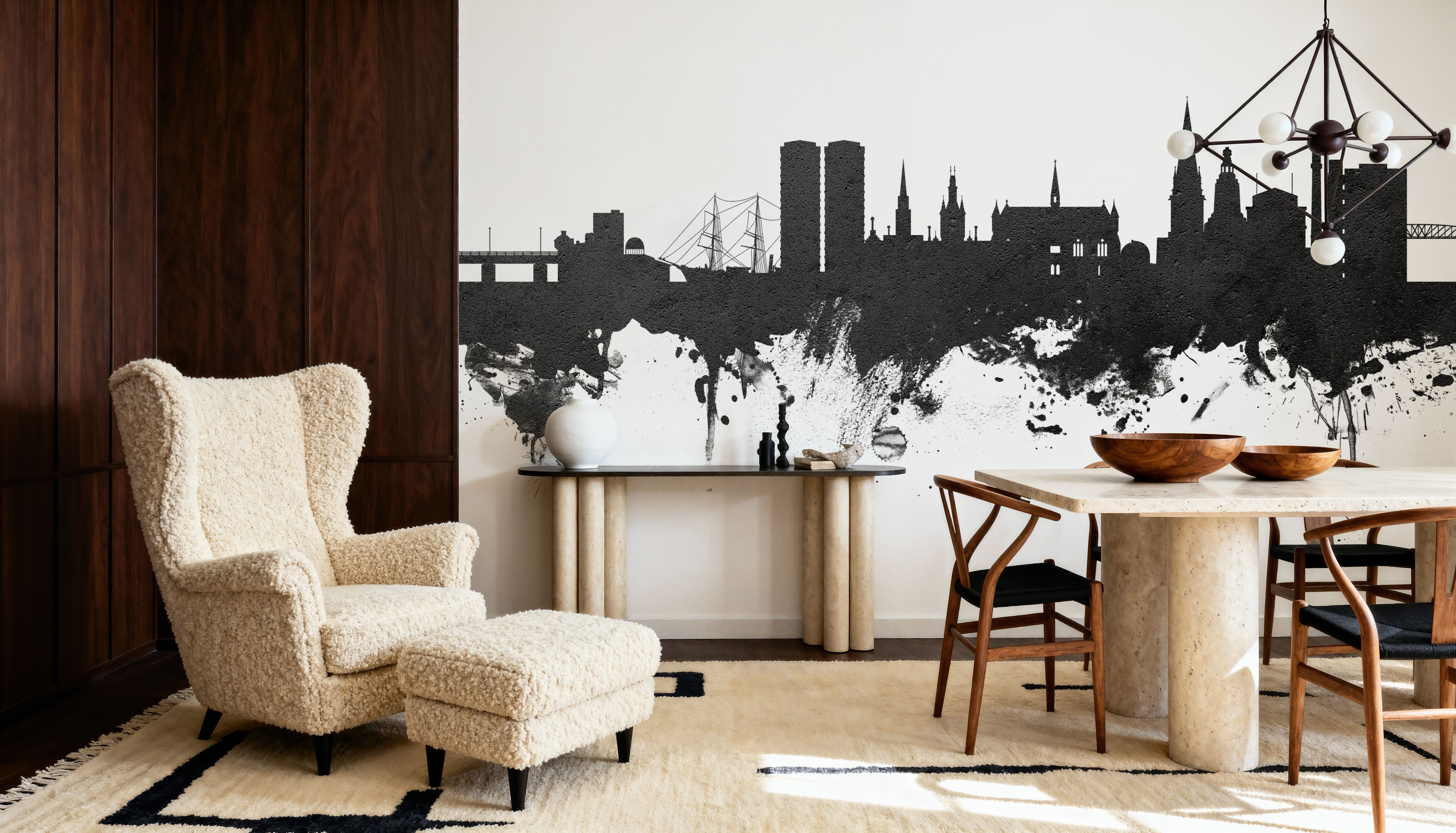 Dundee Scotland Skyline Black & White, Wallpaper