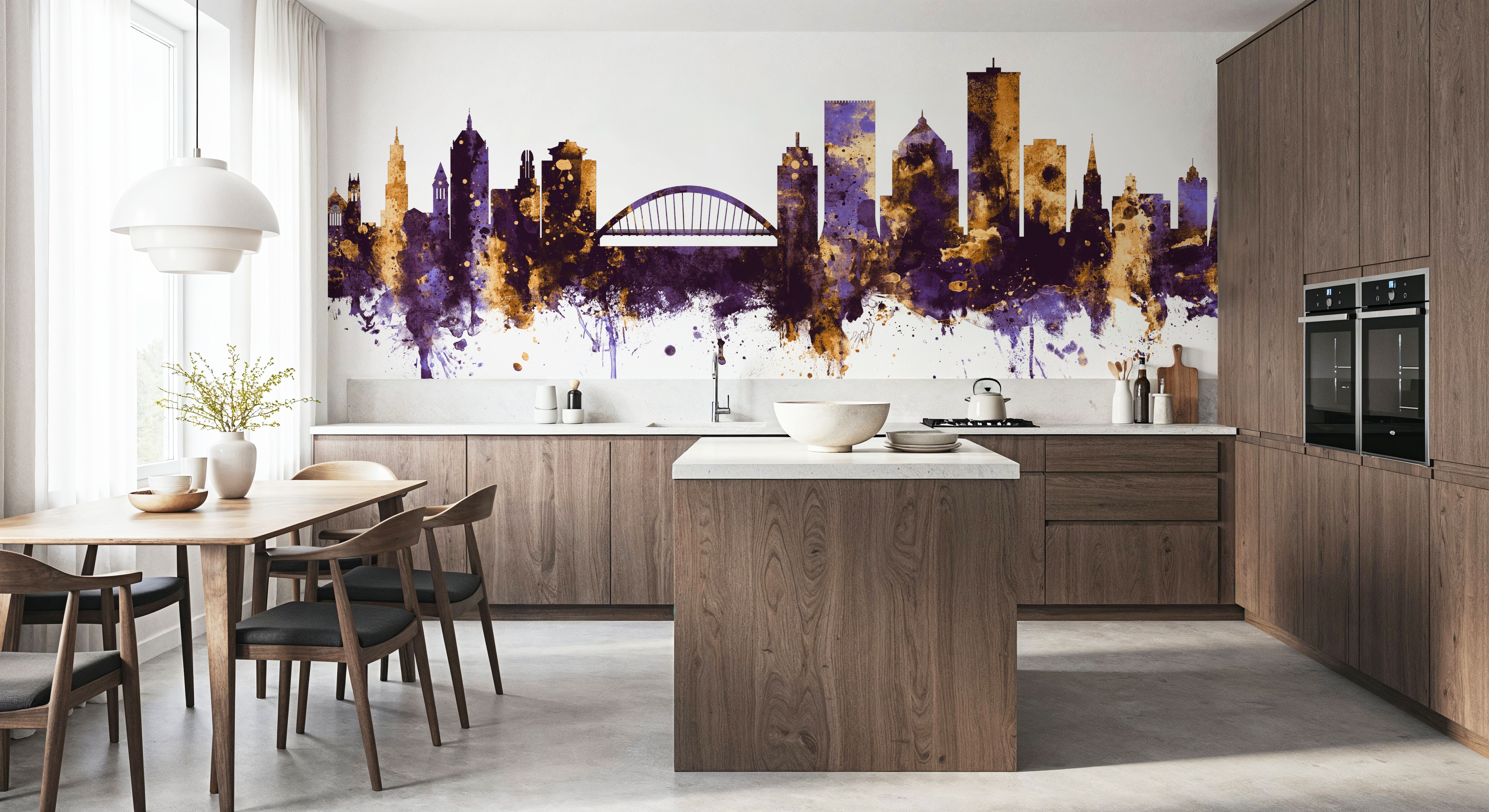 Rochester New York Skyline Purple & Gold