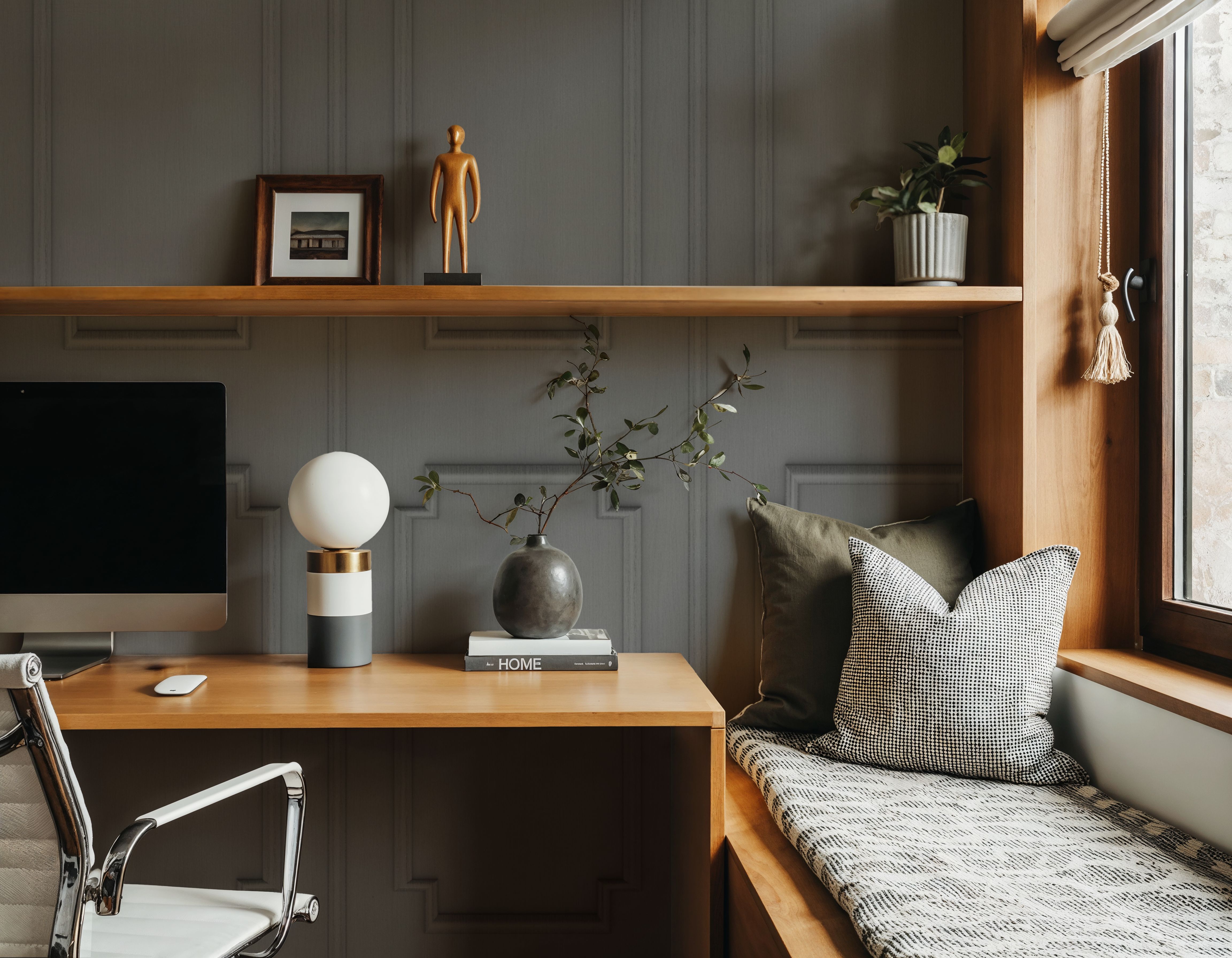 Faux Wall Panel Moulding, Soft Grey