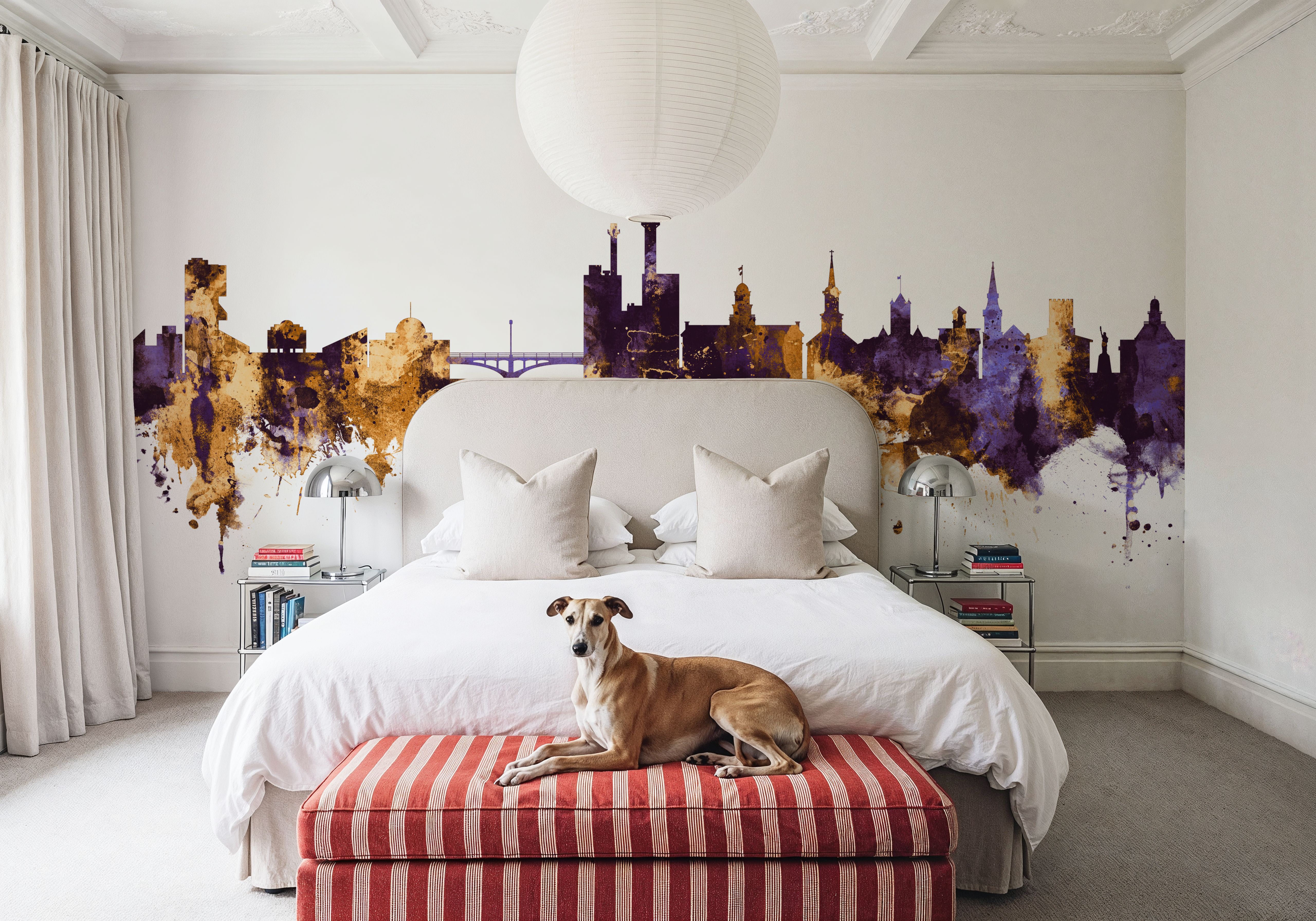 Iowa City Skyline Purple & Gold