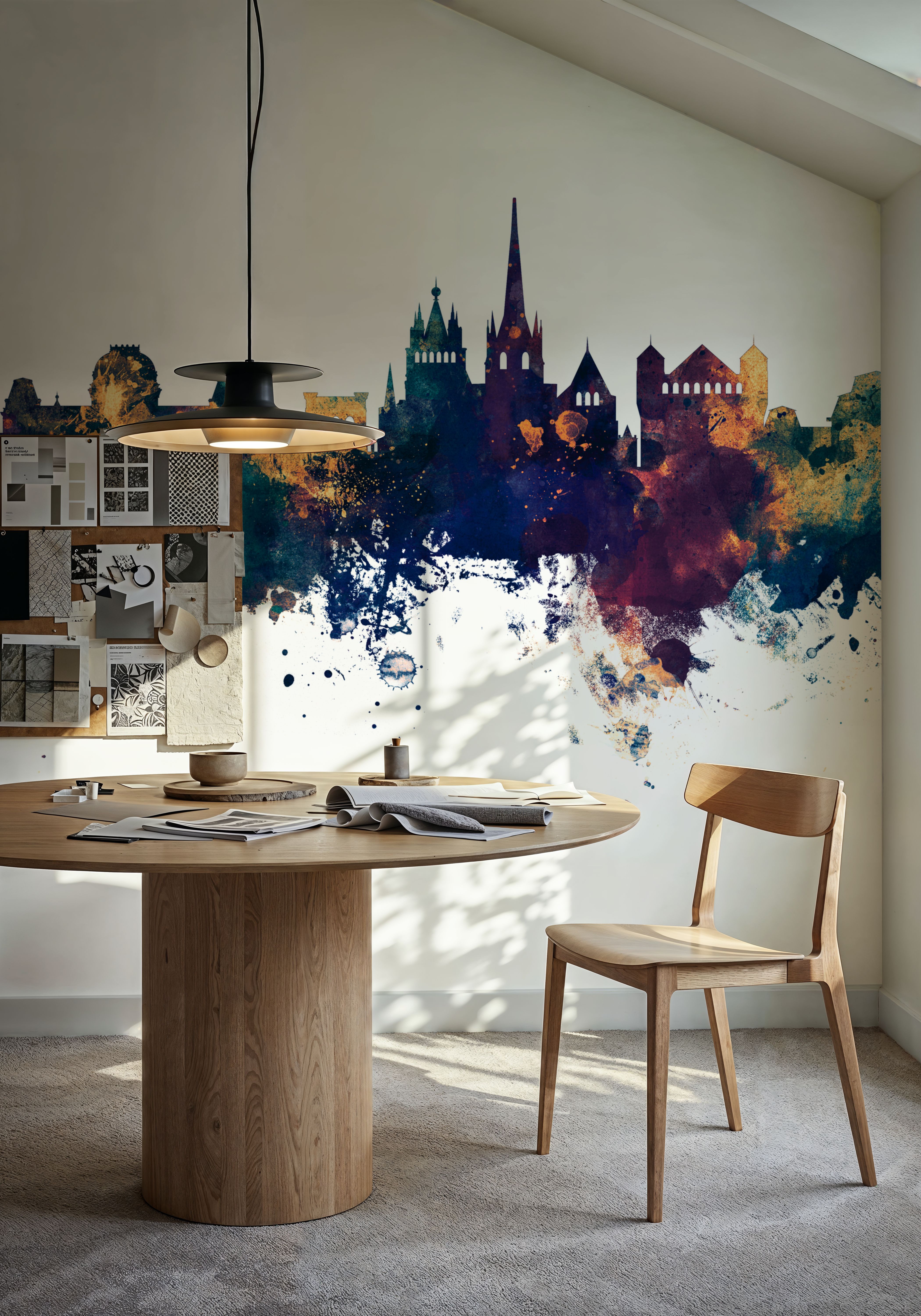 Lausanne Switzerland Skyline Blue & Bronze