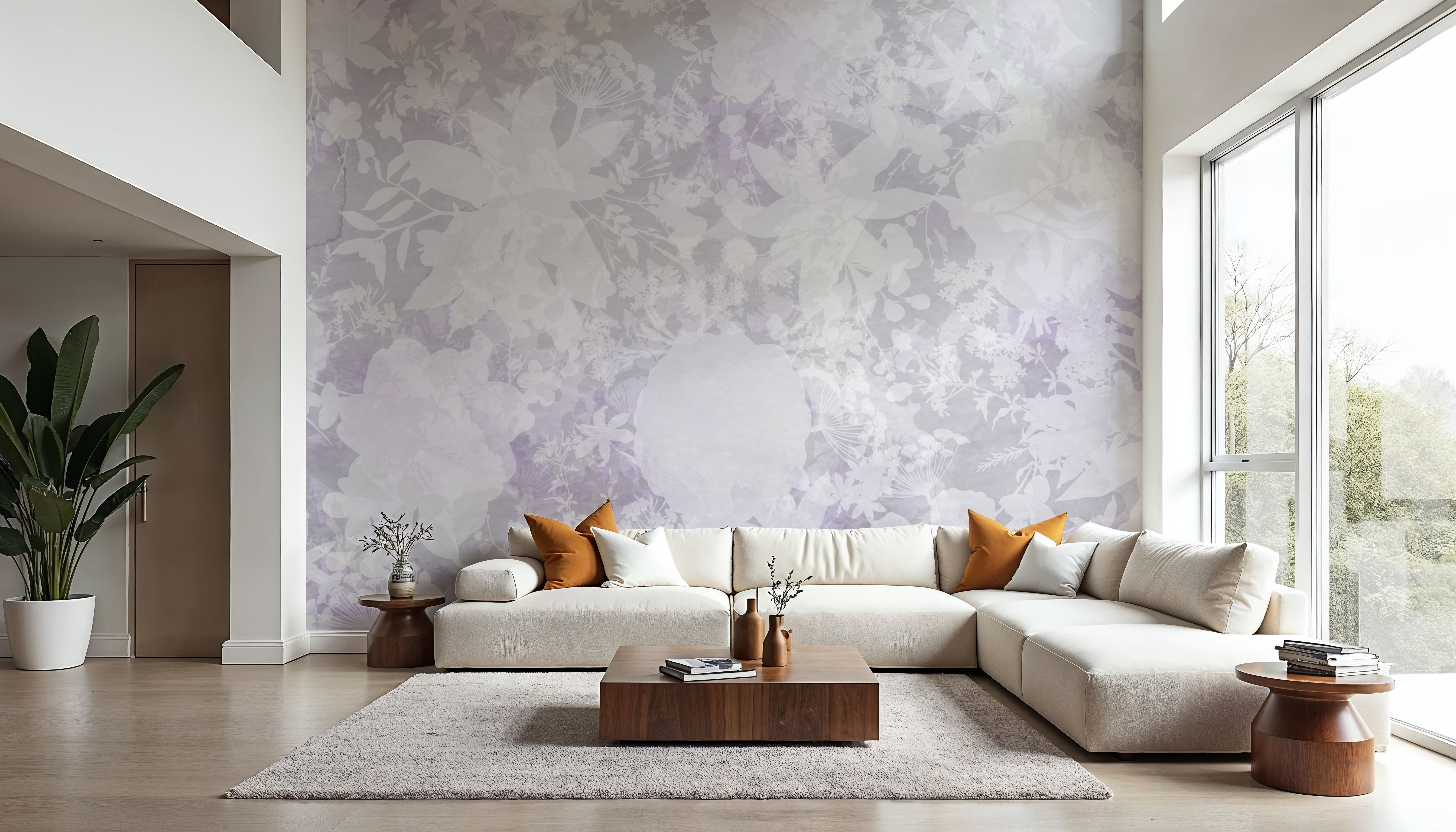 Flower Silhouette Purple, Papier peint