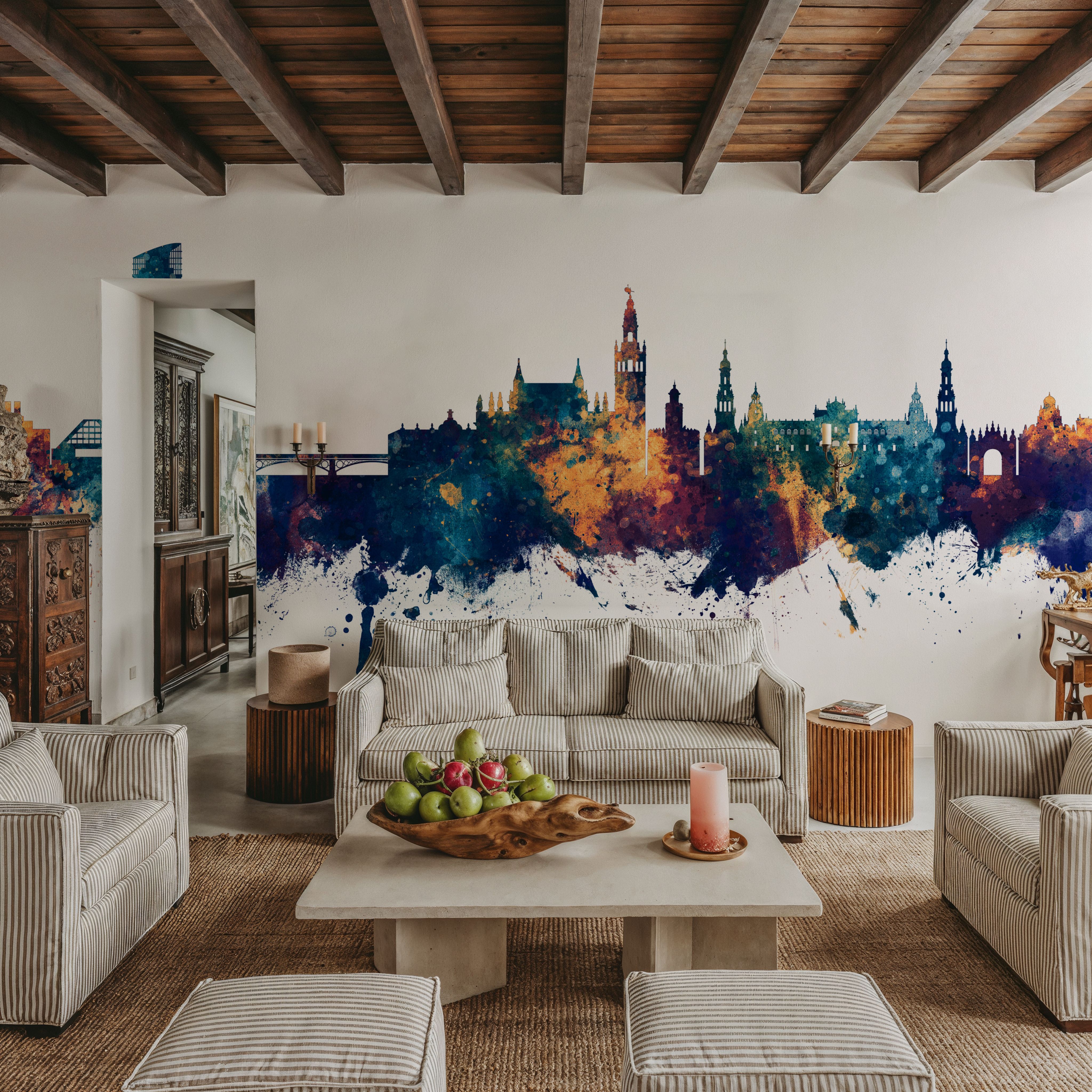 Sevilla Skyline Blue & Bronze