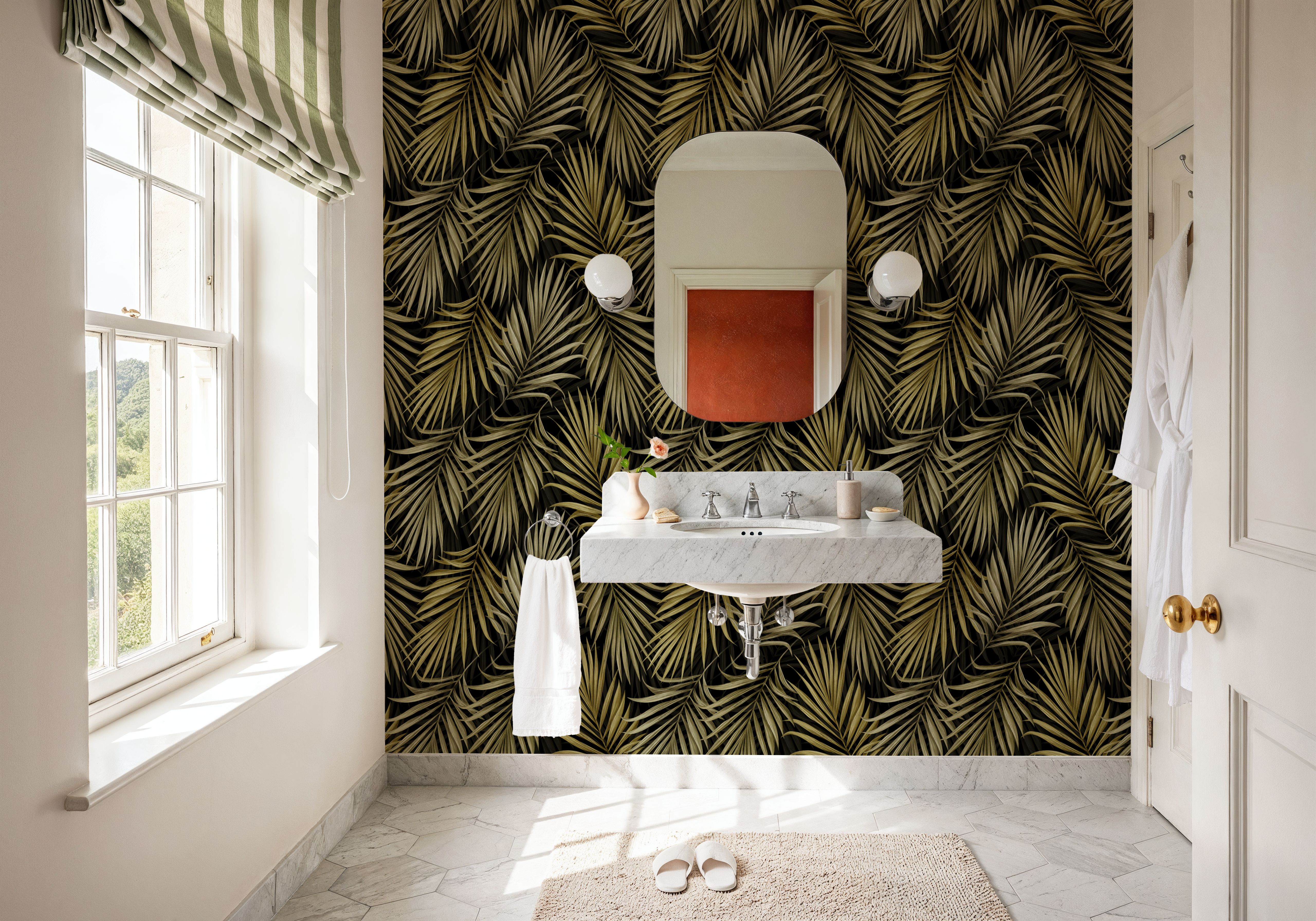 Bright Palms Pattern, Yellow