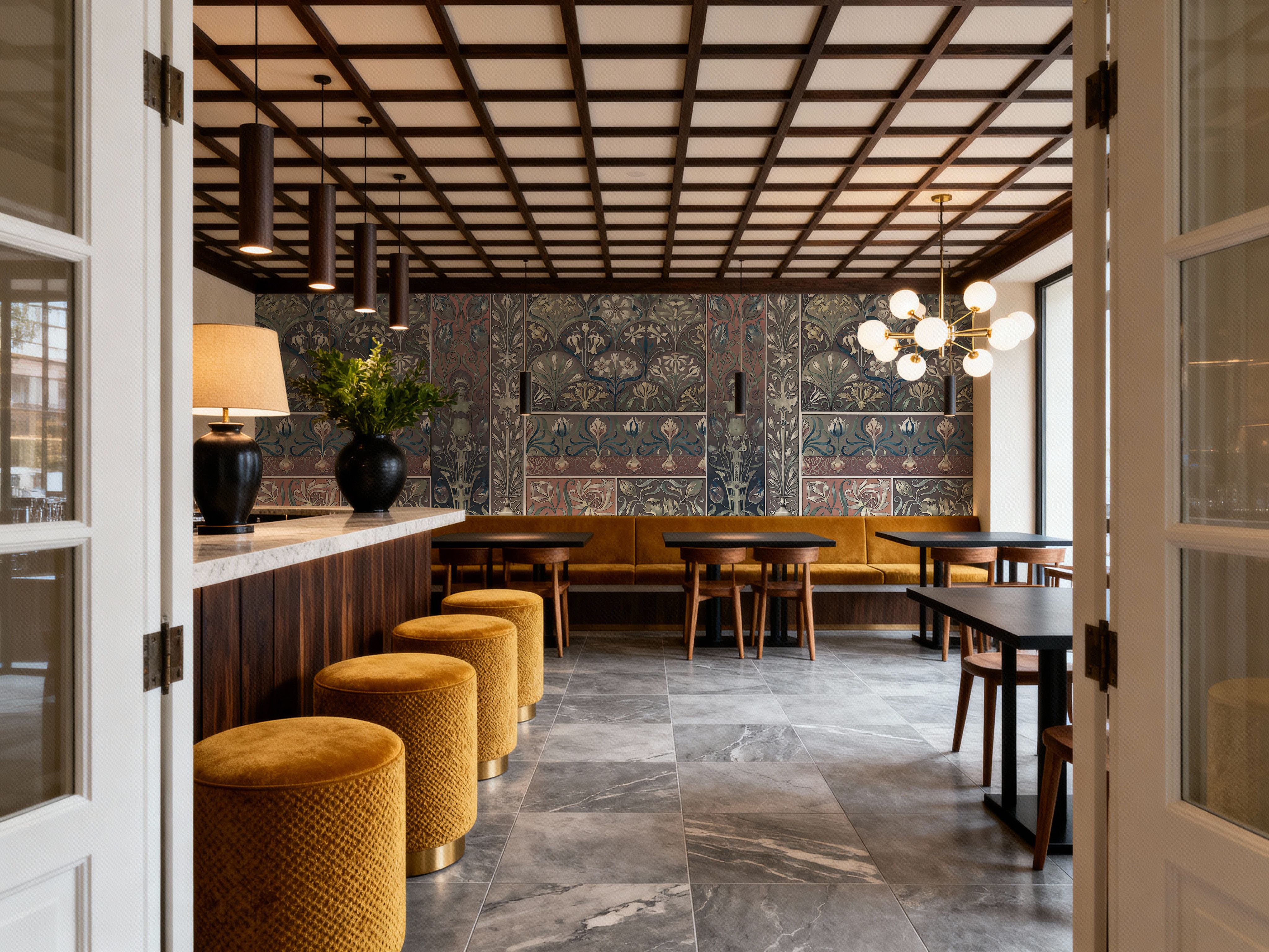 Art Deco Floral Wall