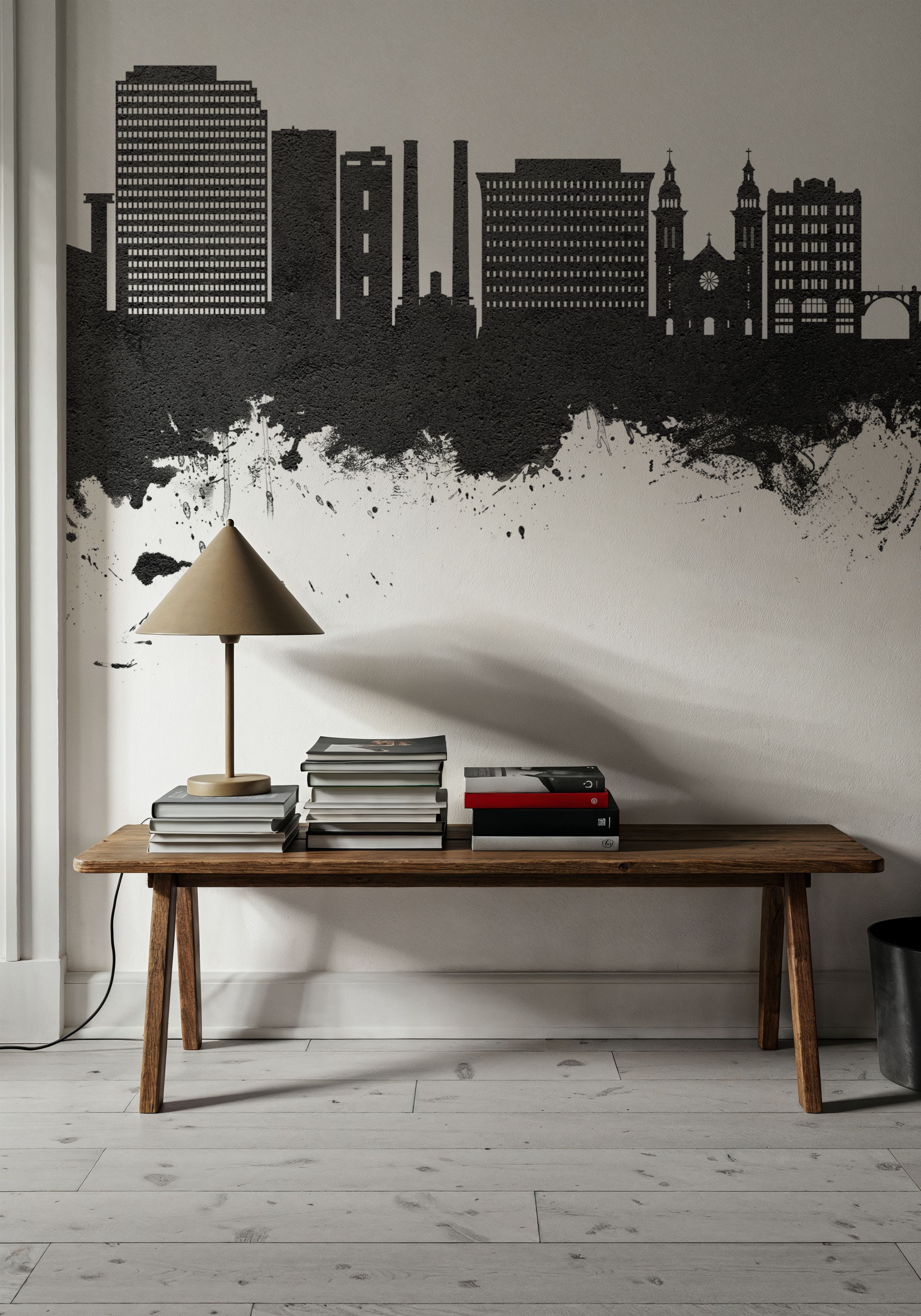 Spokane Washington Skyline Black & White