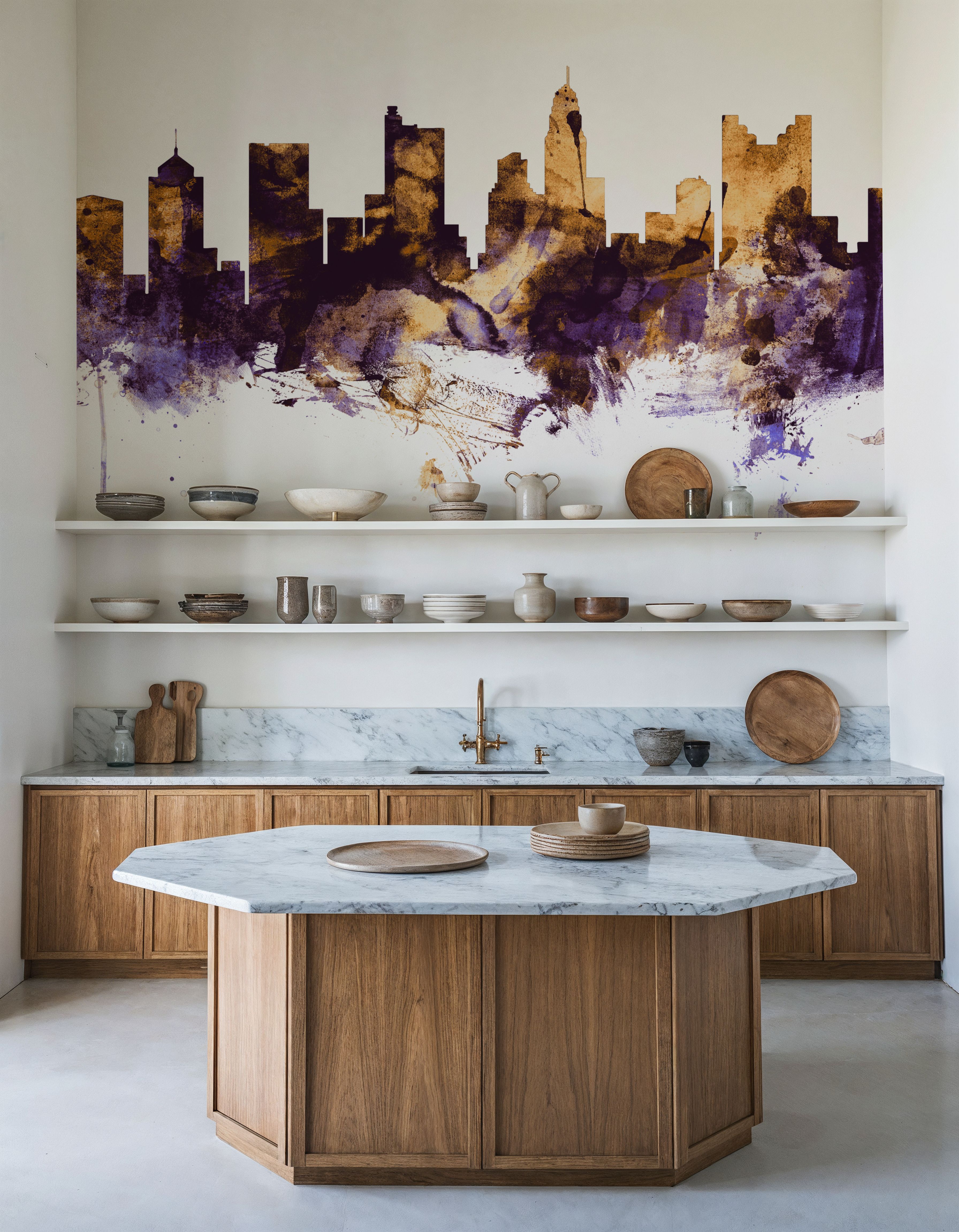 Columbus Ohio Skyline Purple & Gold