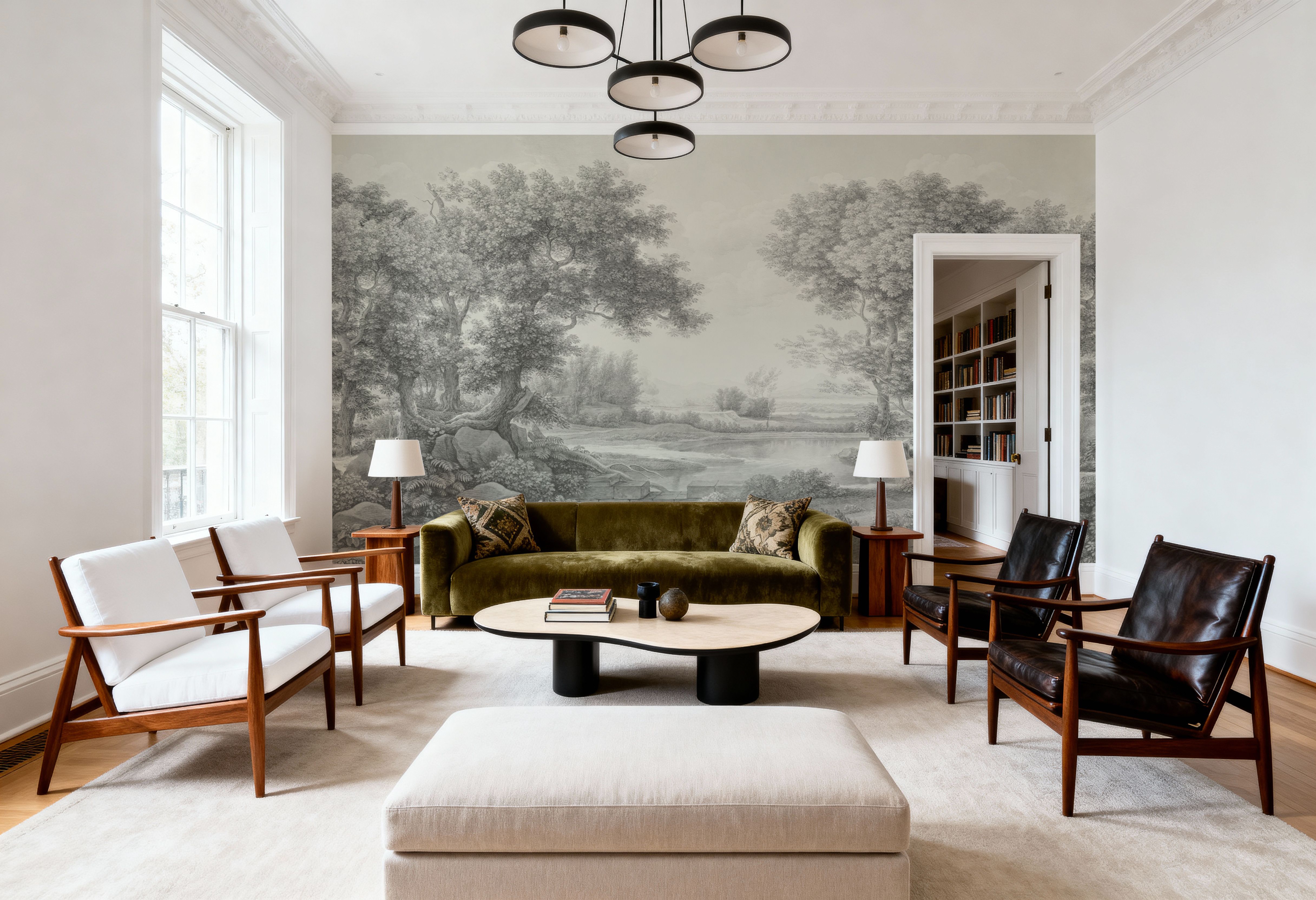 Riverbank Oak Landscape, Argent