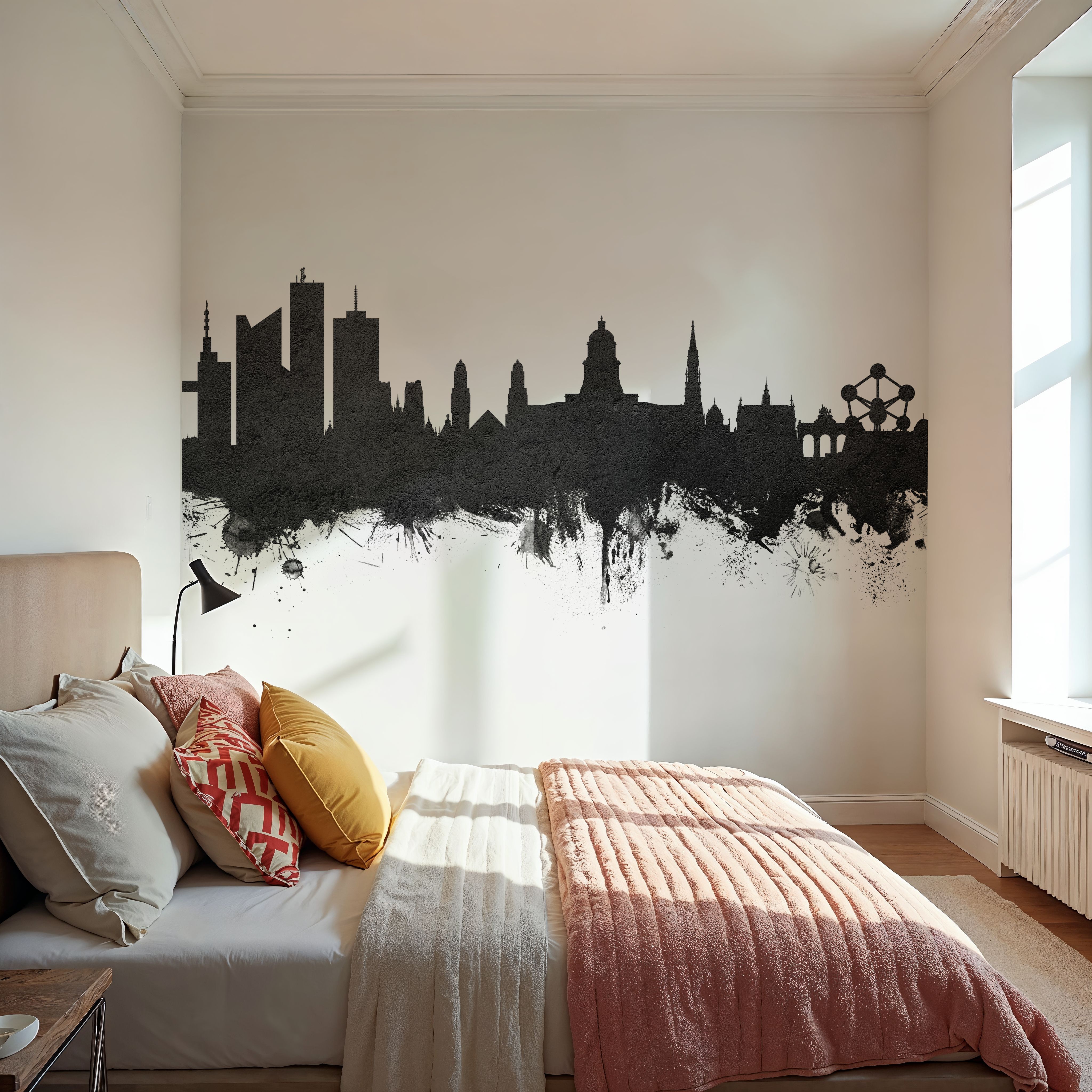 Brussels Belgium Skyline Black & White