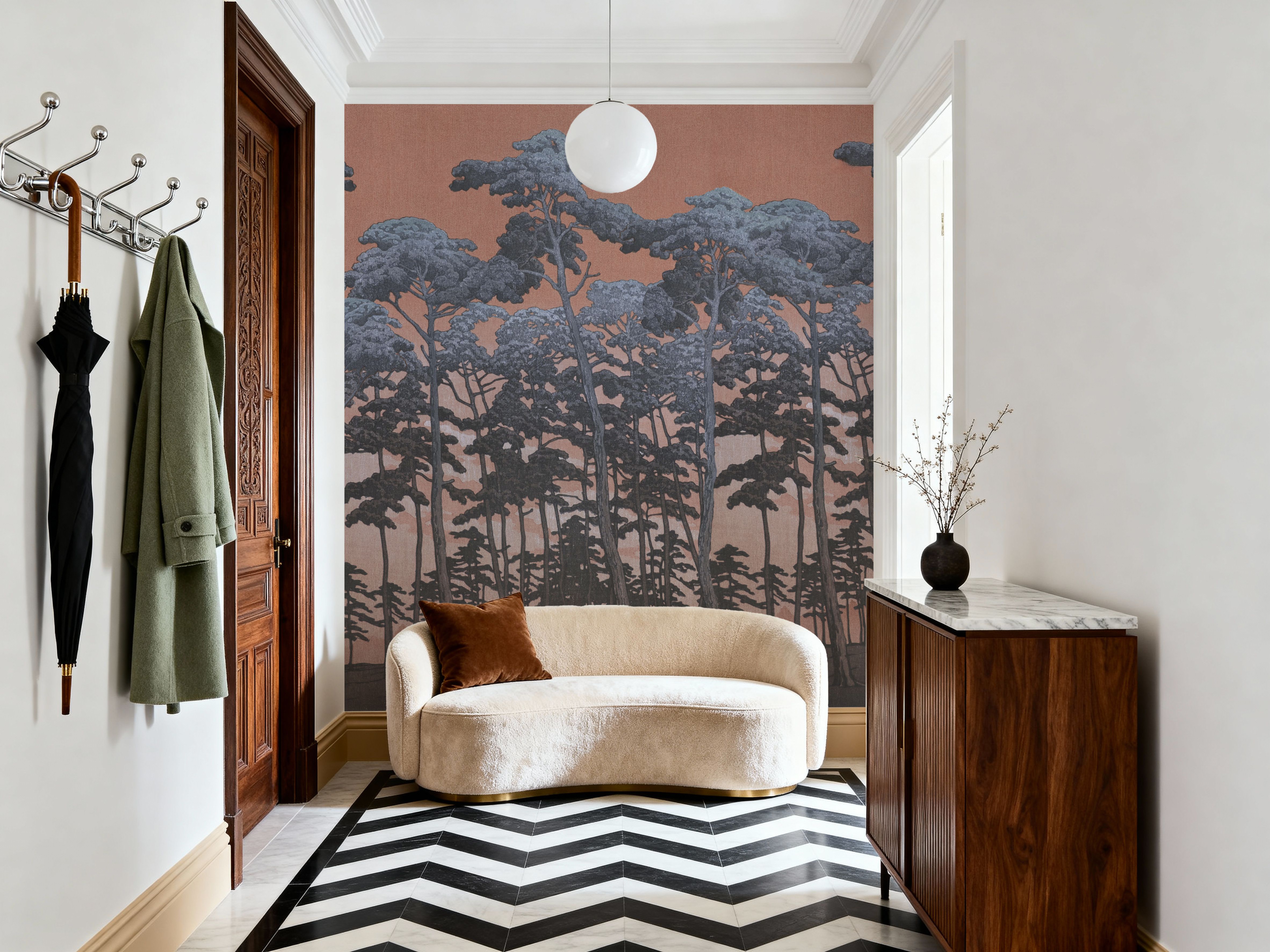 Tranquil Pinescape, Sunset, Wallpaper