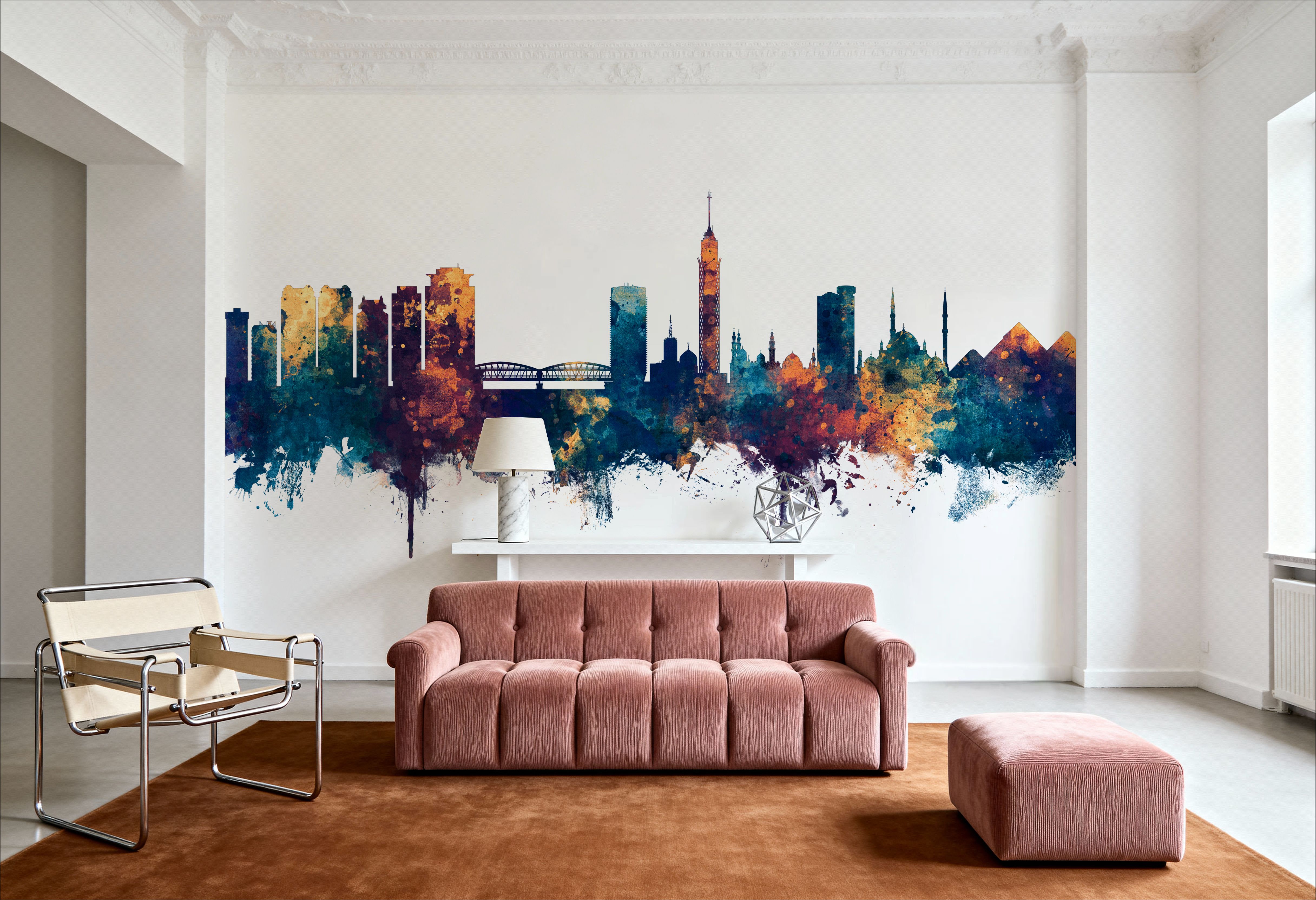 Cairo Egypt Skyline Blue & Bronze