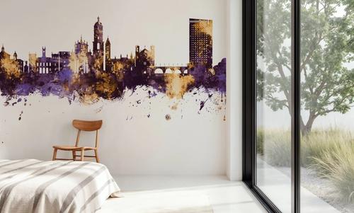 Valladolid Spain Skyline Purple & Gold