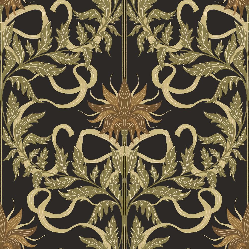 Floral Damask & Bows, Beige