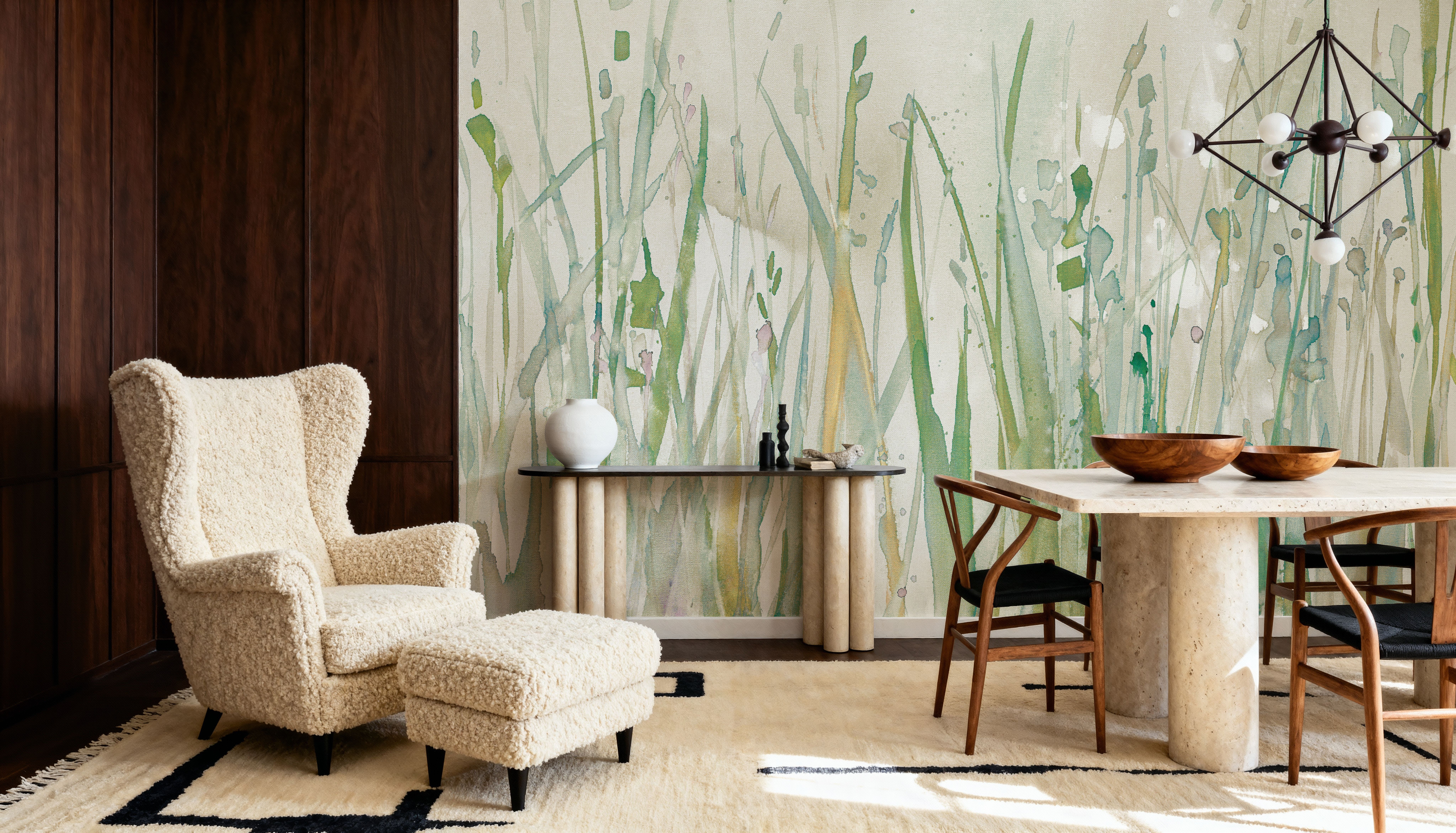 Autumn Grass Dark Green, Papier peint