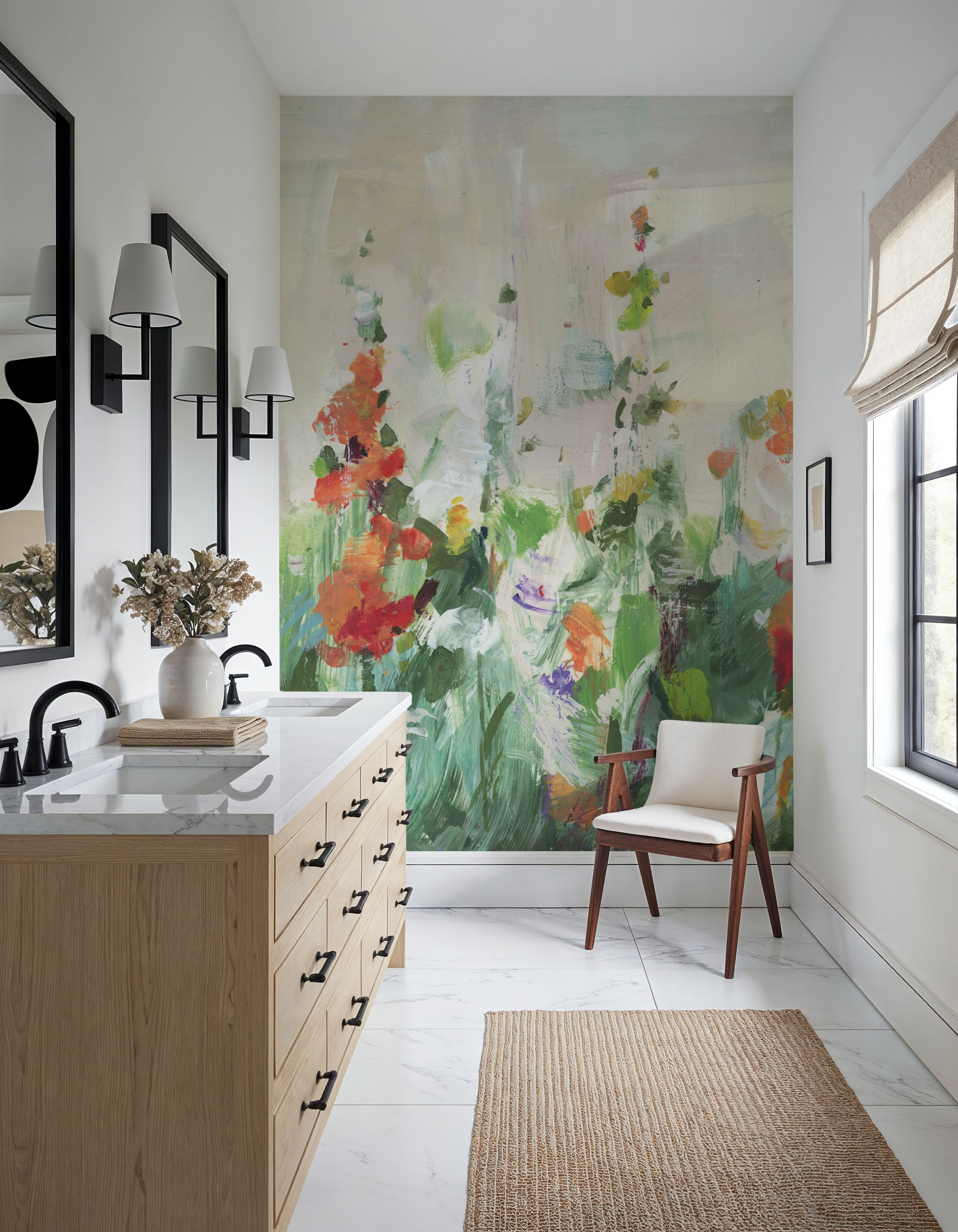 Row of Bright Flowers