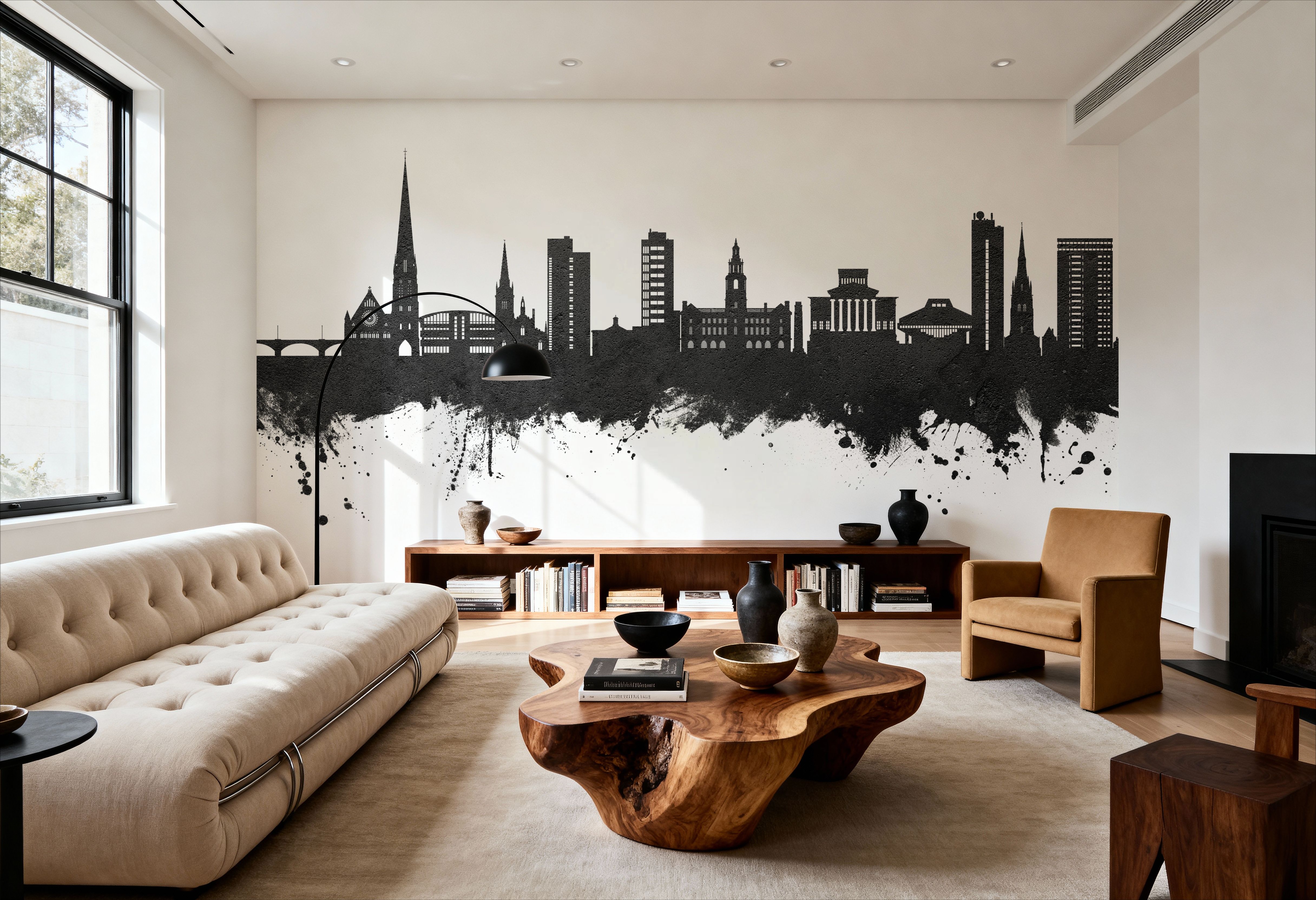 Preston England Skyline Black & White