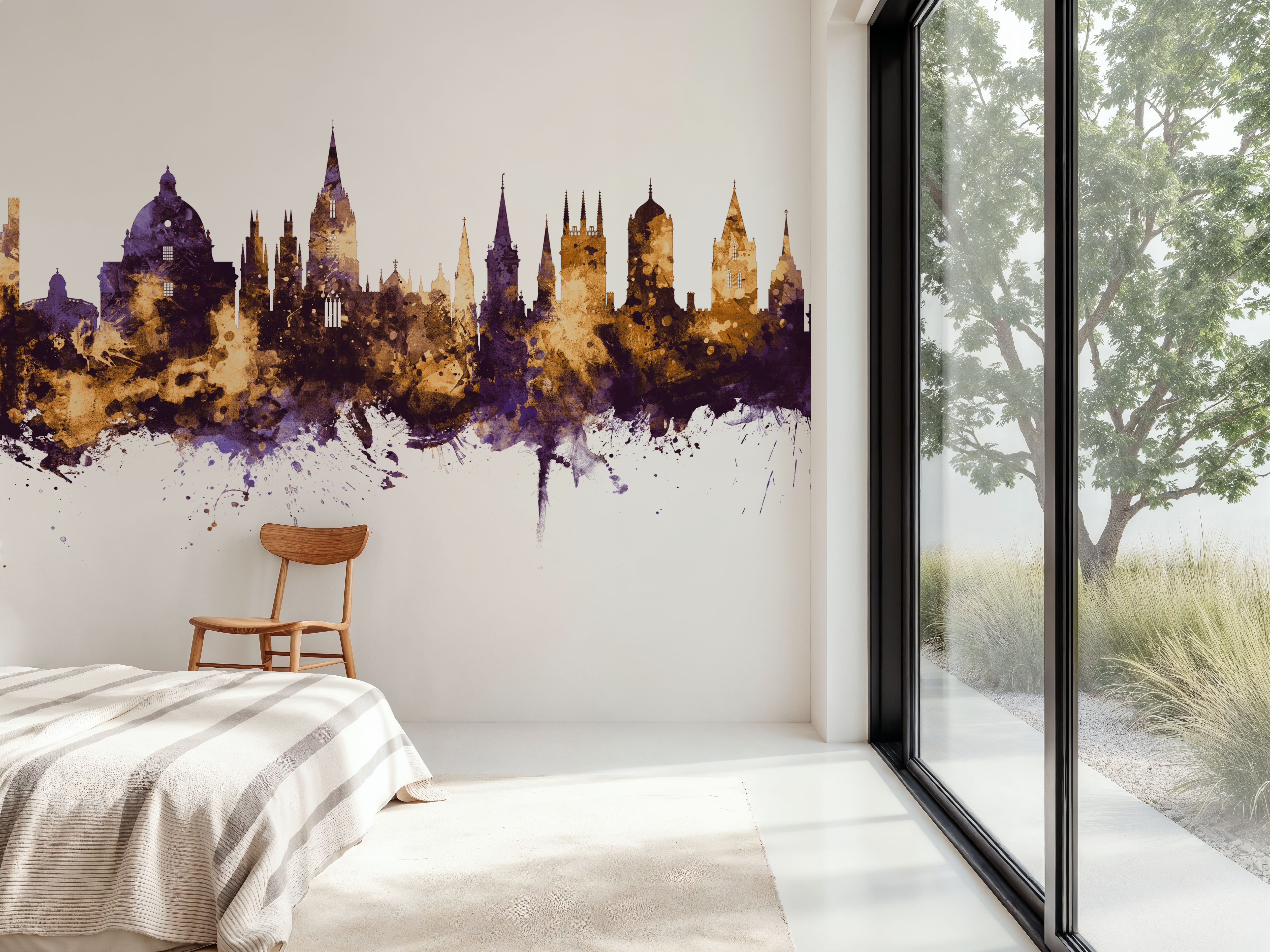 Oxford England Skyline Purple & Gold