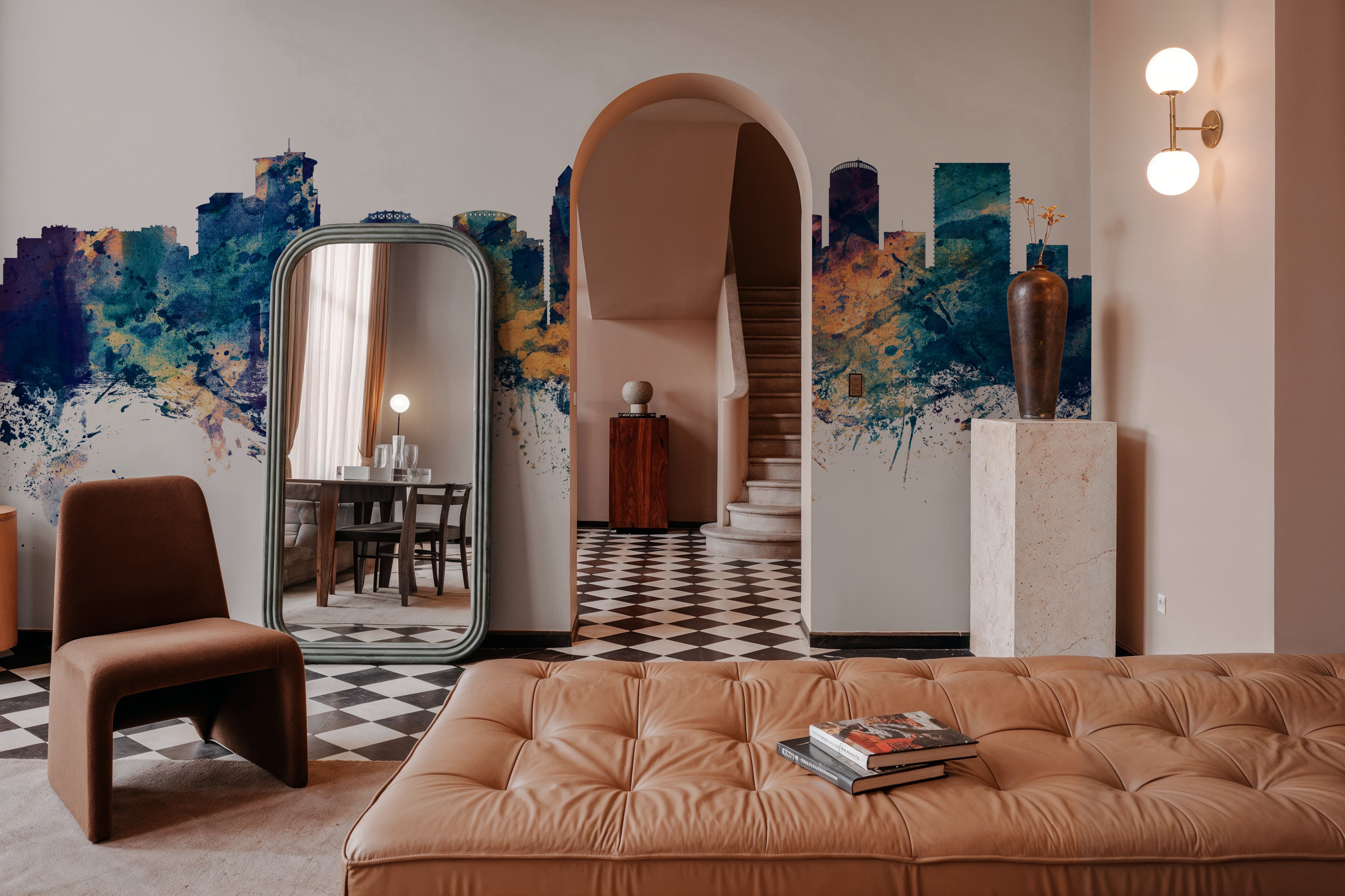 Orlando Florida Skyline Blue & Bronze