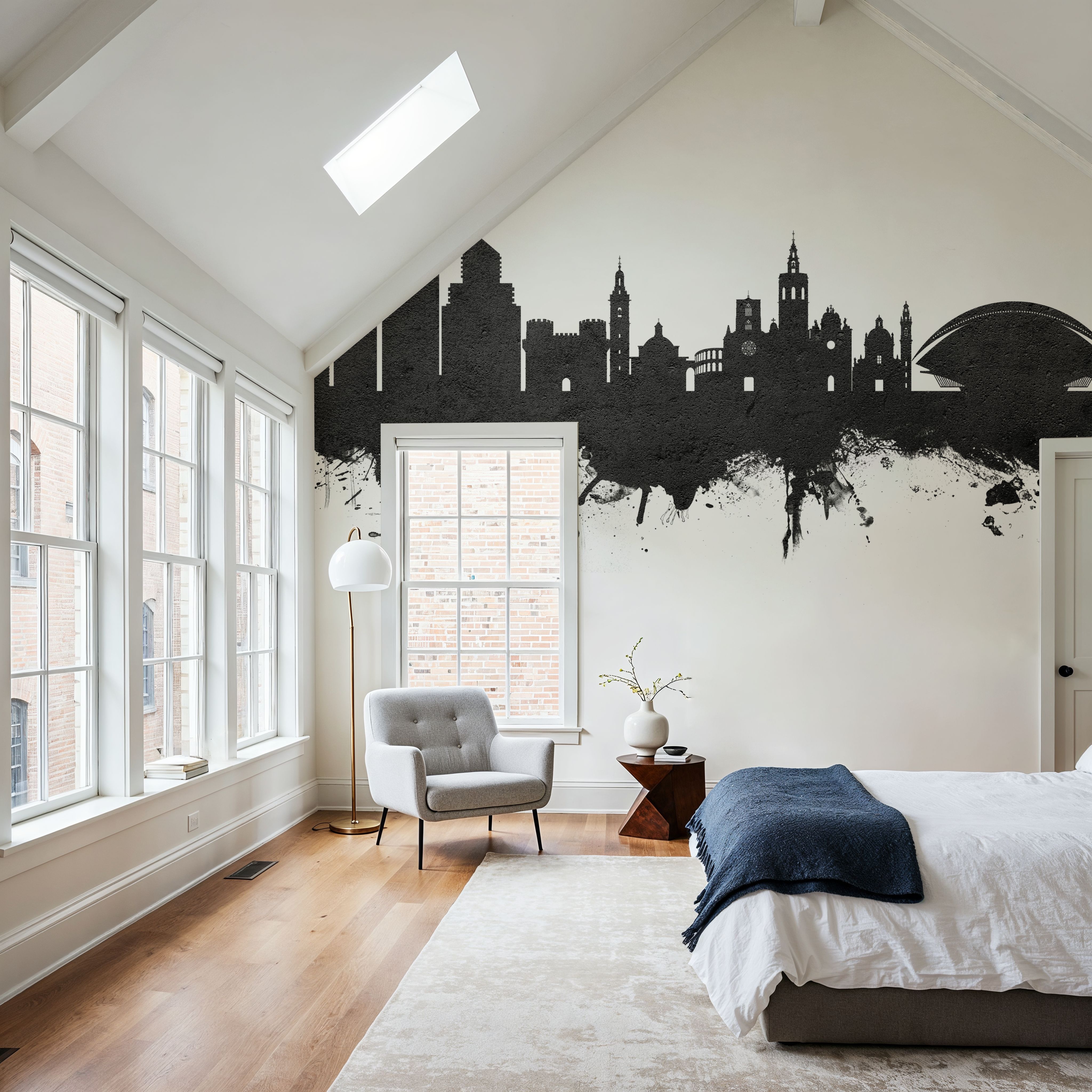 Valencia Spain Skyline Black & White