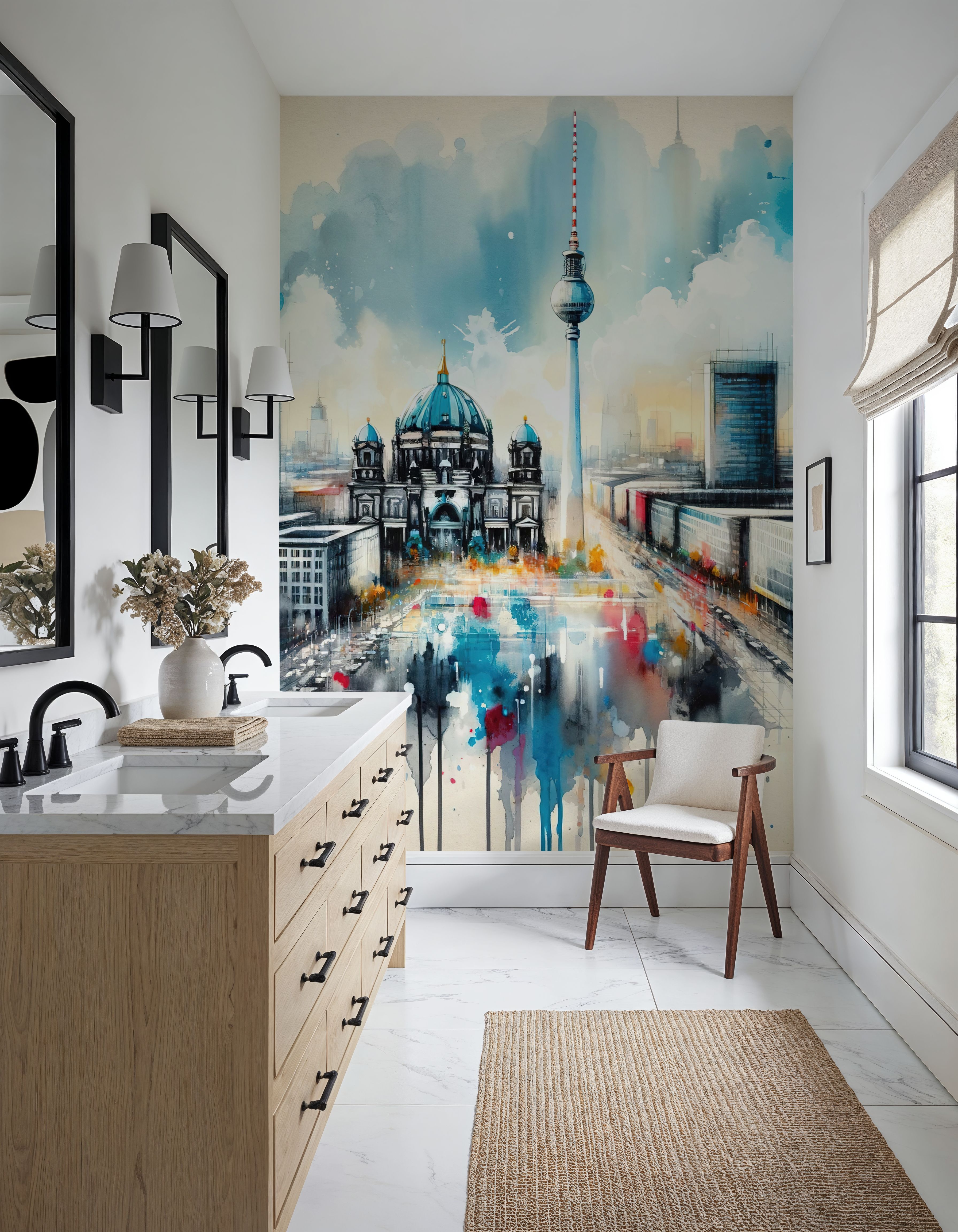 Watercolor Modern Architecture In Berlin