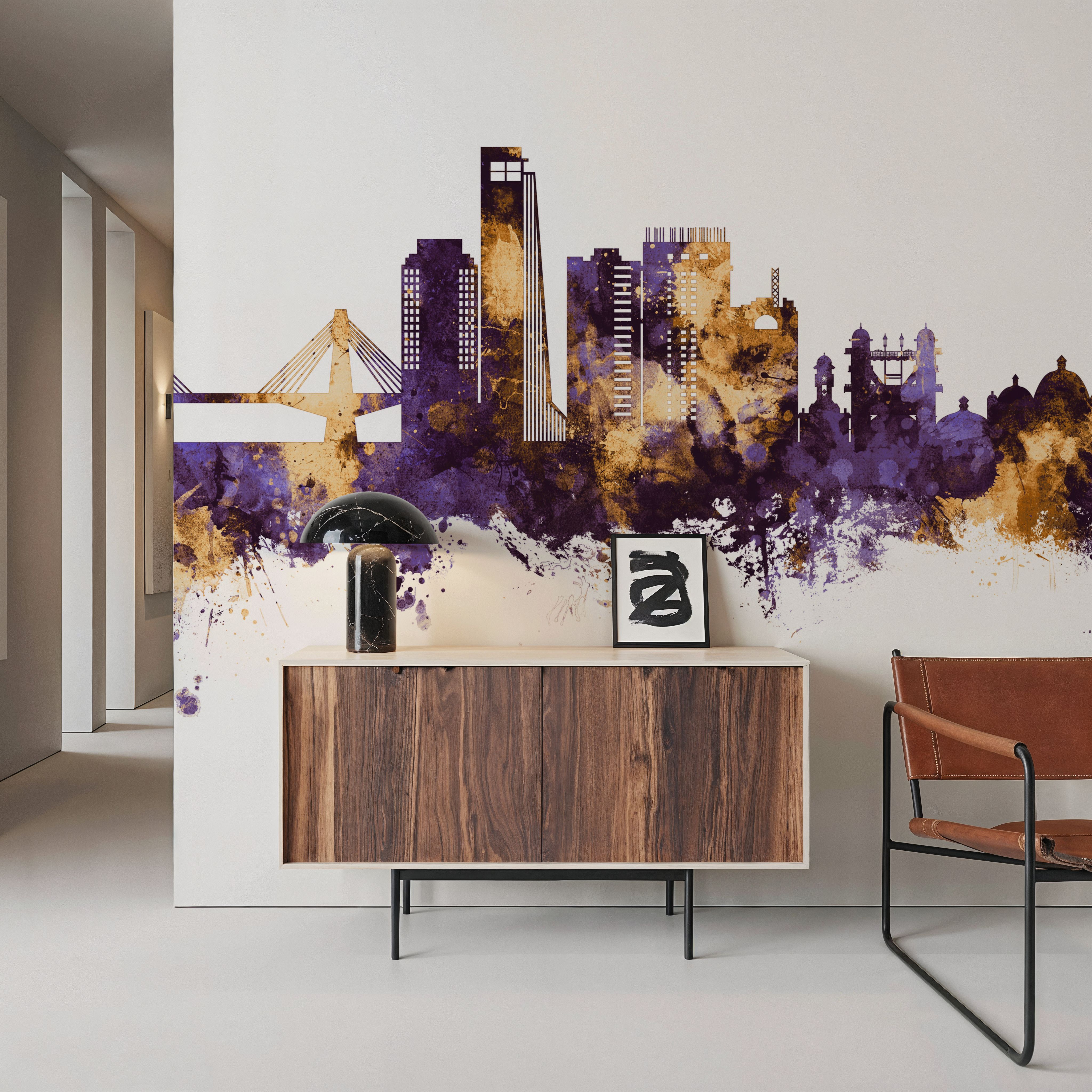 Chattogram Bangladesh Skyline Purple & Gold