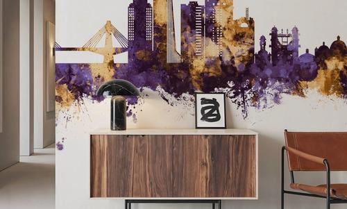 Chattogram Bangladesh Skyline Purple & Gold