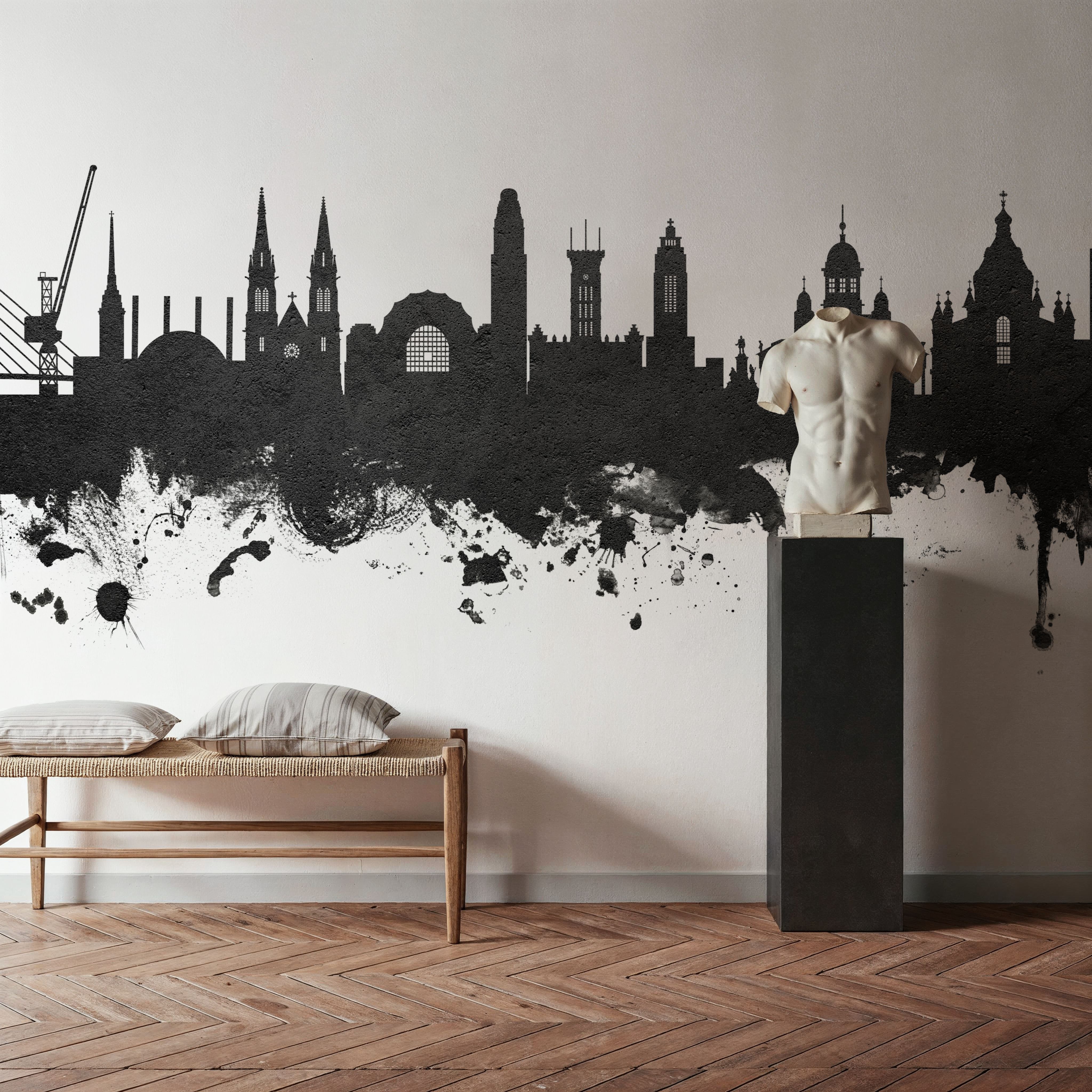 Helsinki Skyline Black & White