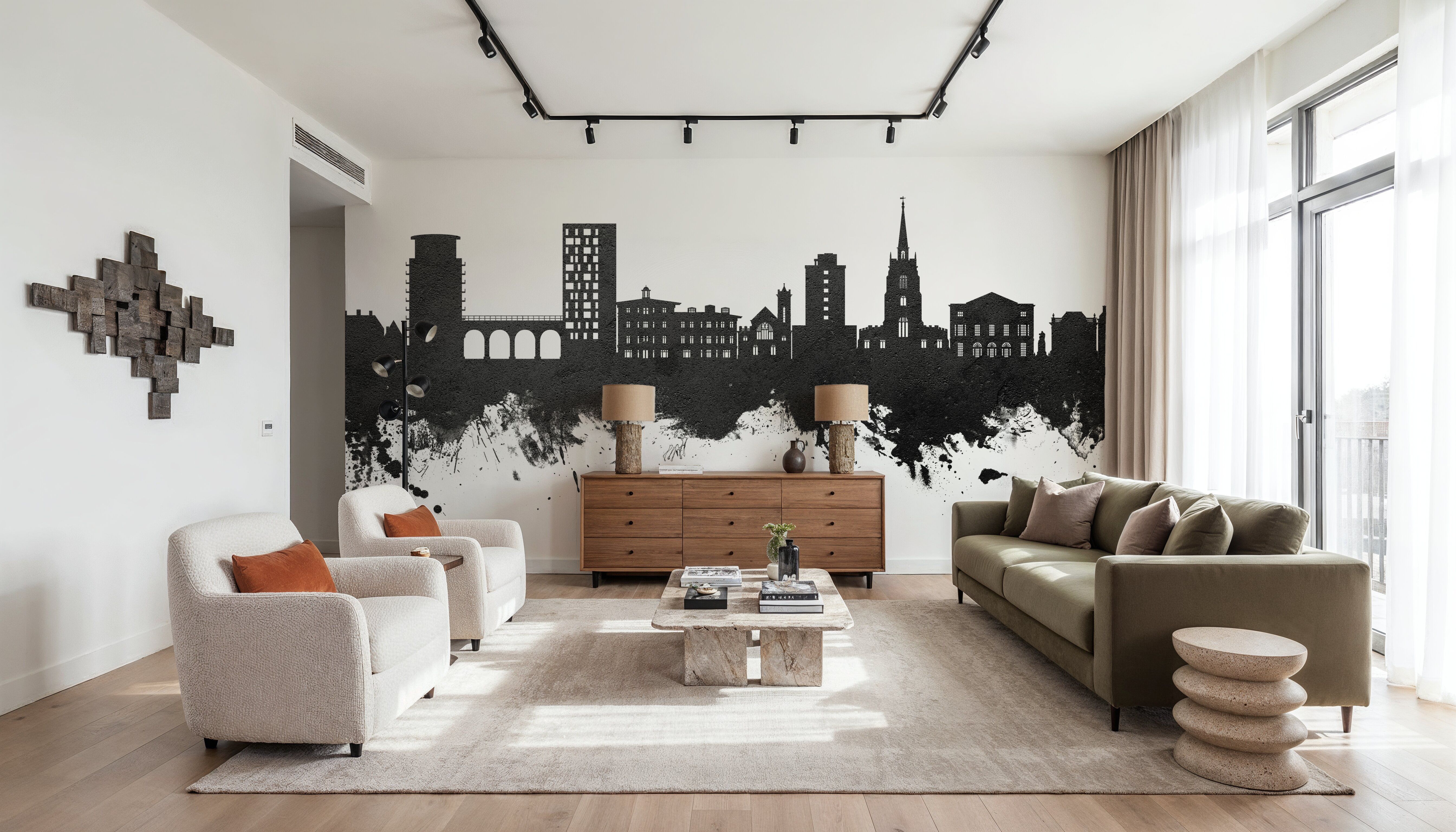 Chelmsford England Skyline Black & White