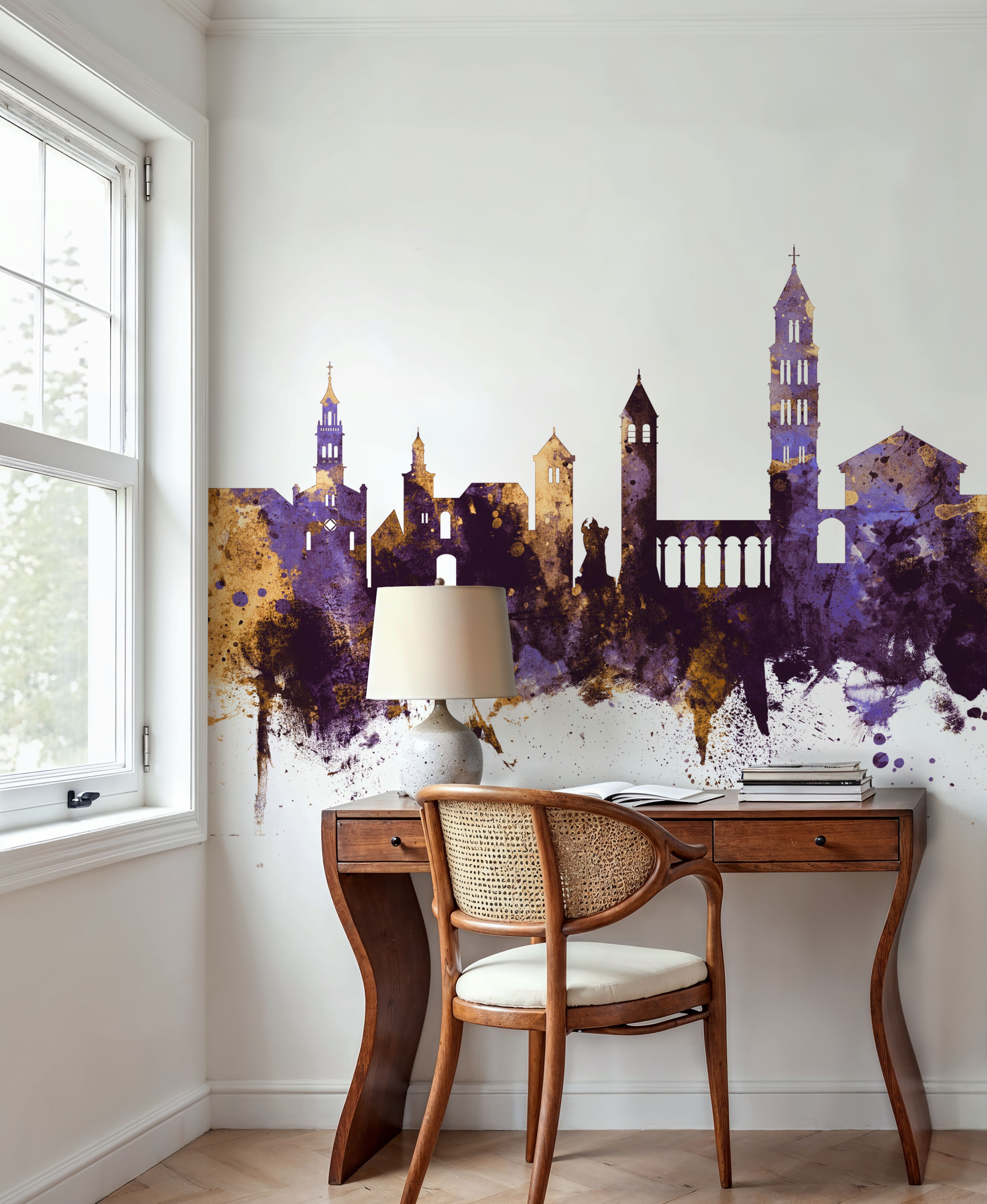 Split Croatia Skyline Purple & Gold