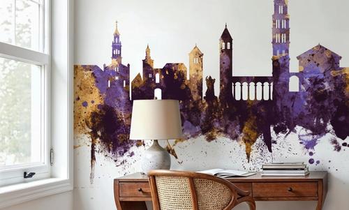 Split Croatia Skyline Purple & Gold