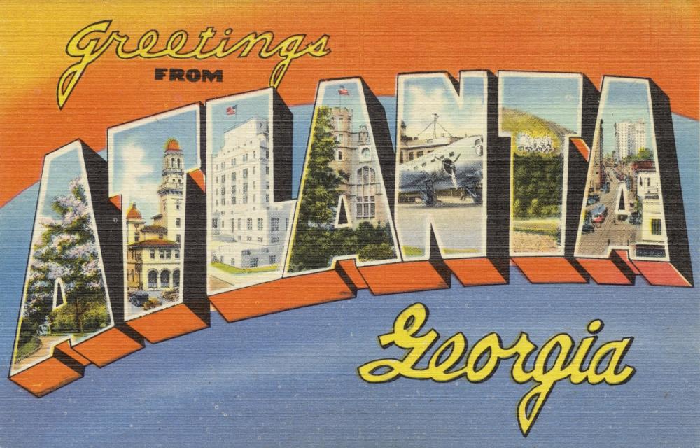 Greetings from Atlanta - Screenprint Postcard