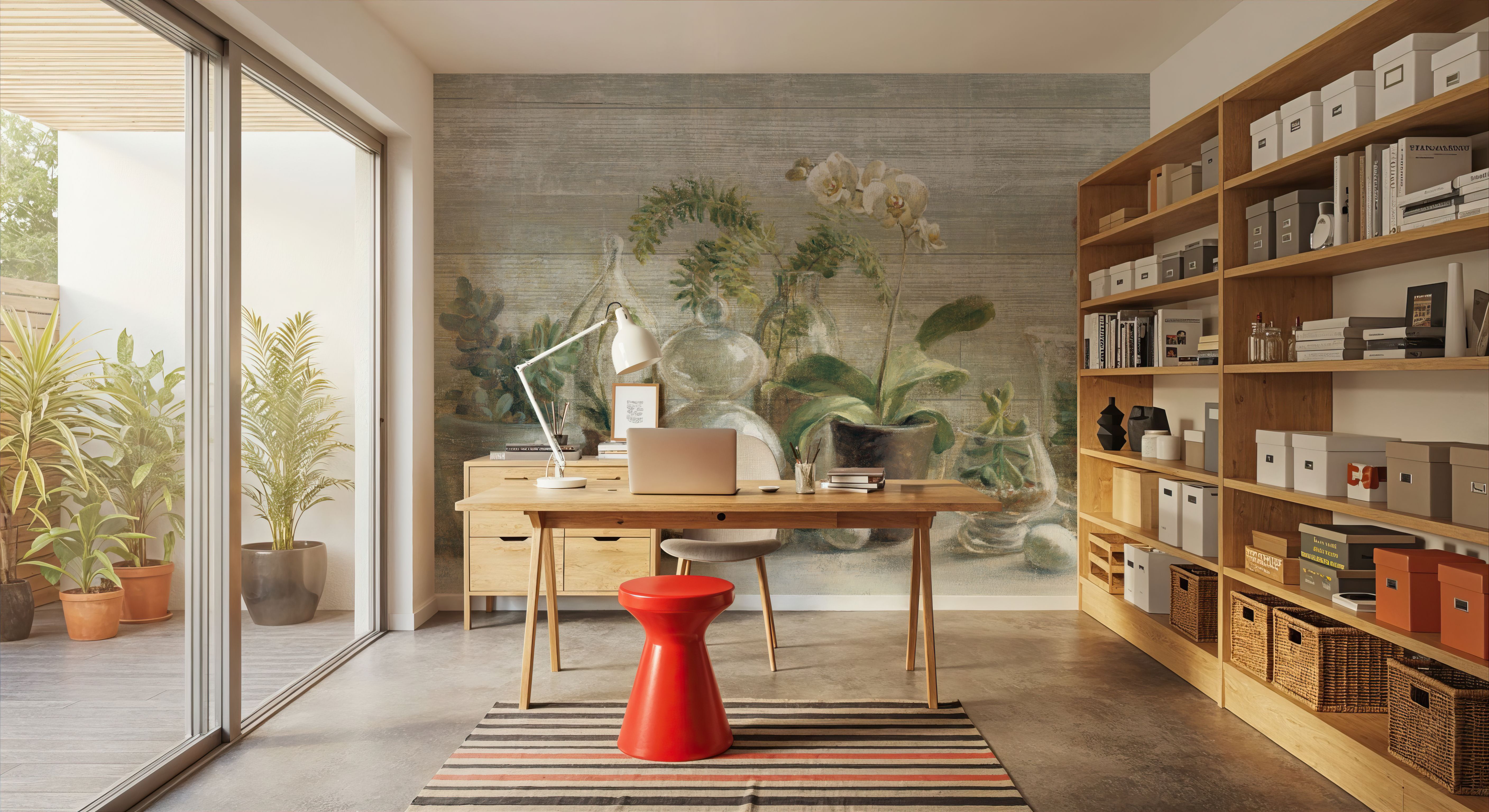 Greenhouse Orchids on Wood