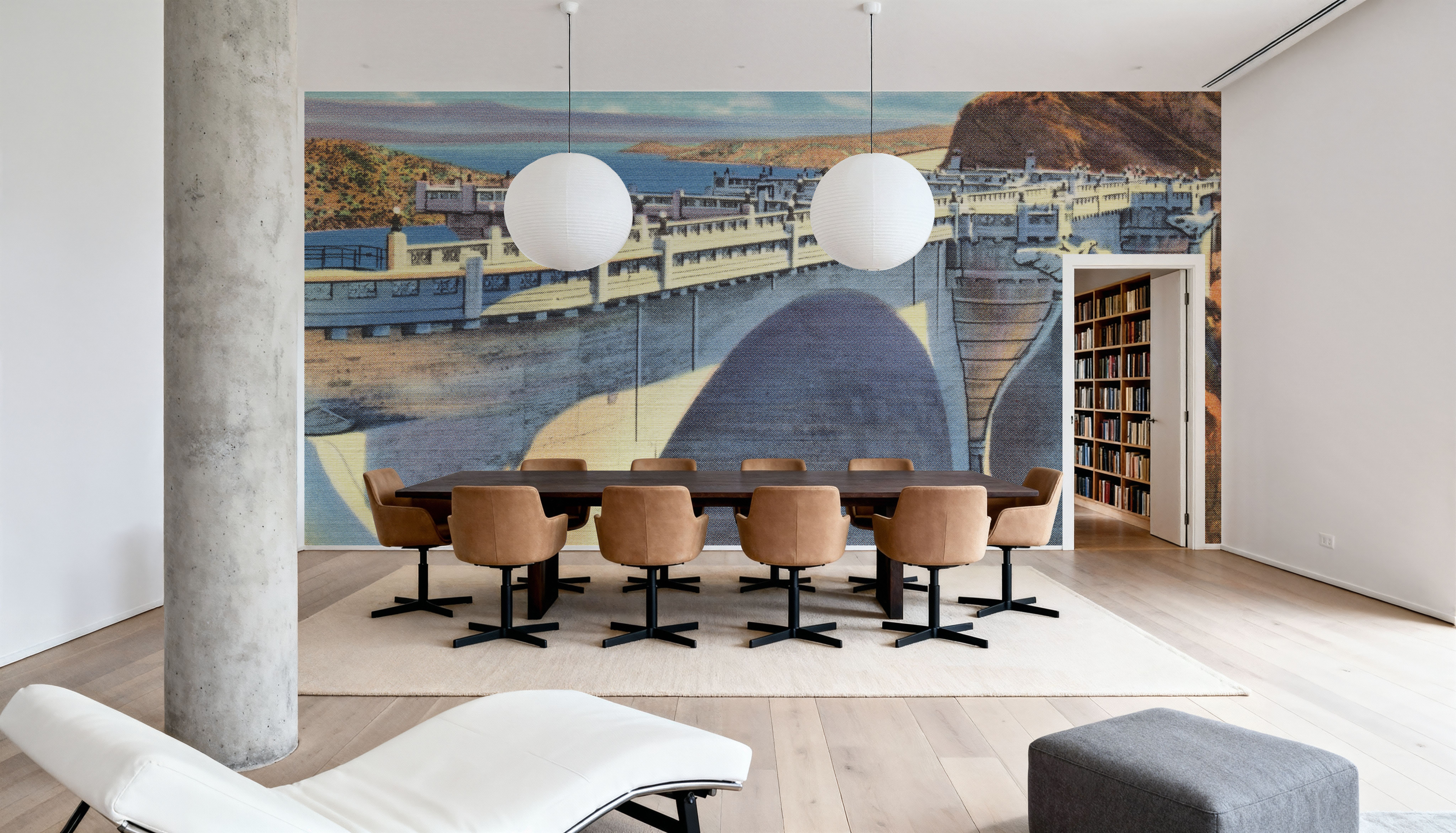 Greetings from teh Dam - Screenprint Postcard, Wallpaper