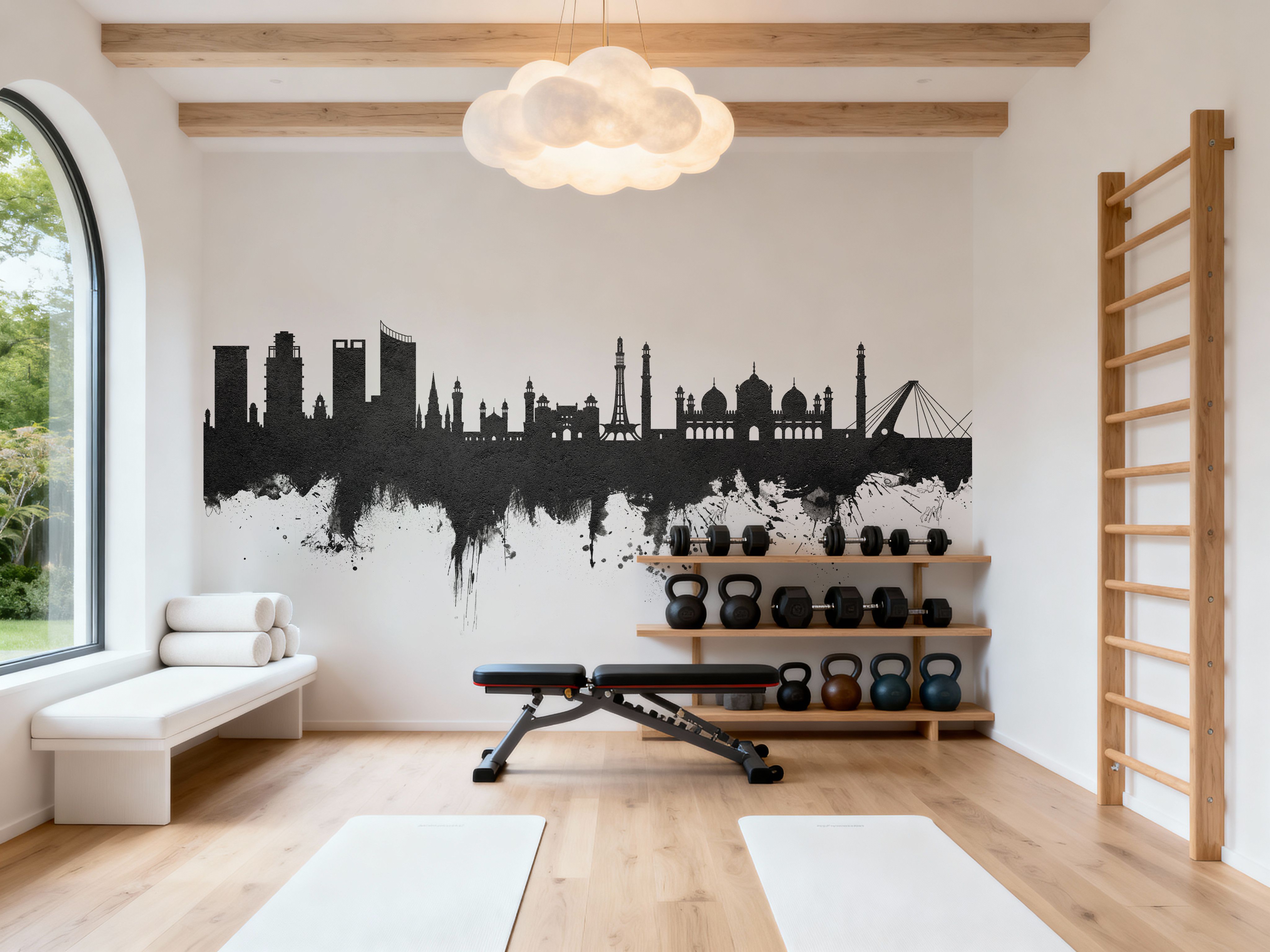 Lahore Pakistan Skyline Black & White