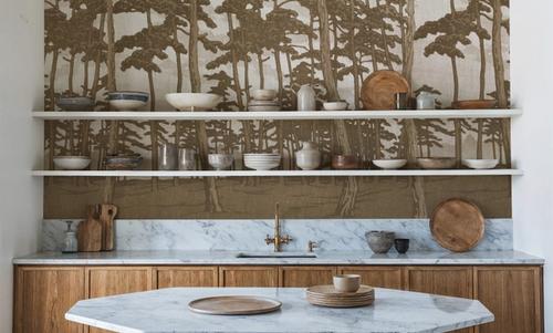 Tranquil Pinescape, Beige