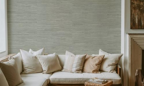 Faux Grasscloth with Visible Seams, Lichen
