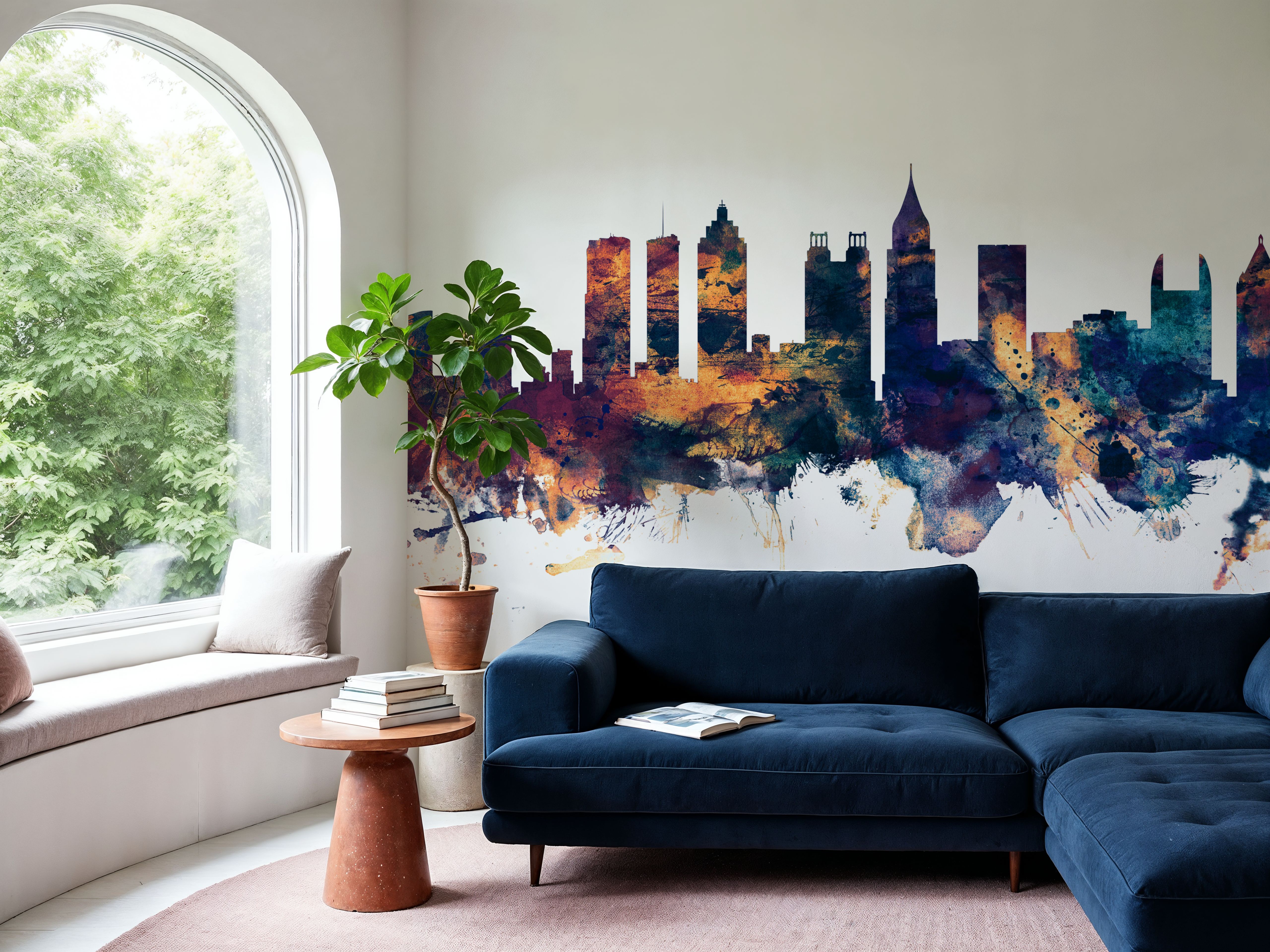 Atlanta Georgia Skyline Blue & Bronze
