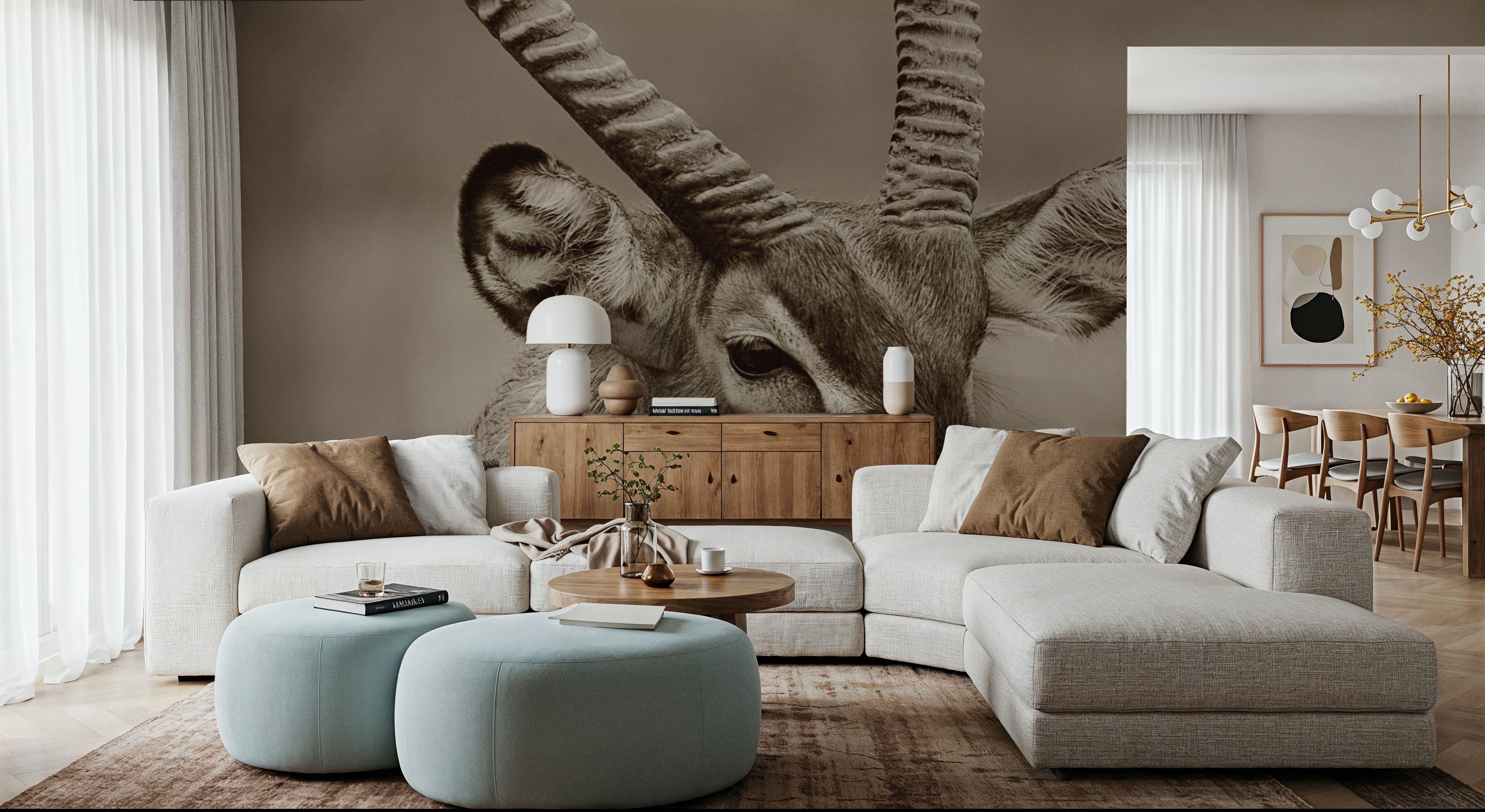 Waterbuck Portrait Sepia