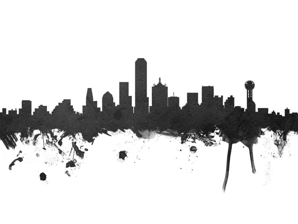 Dallas Skyline Black & White