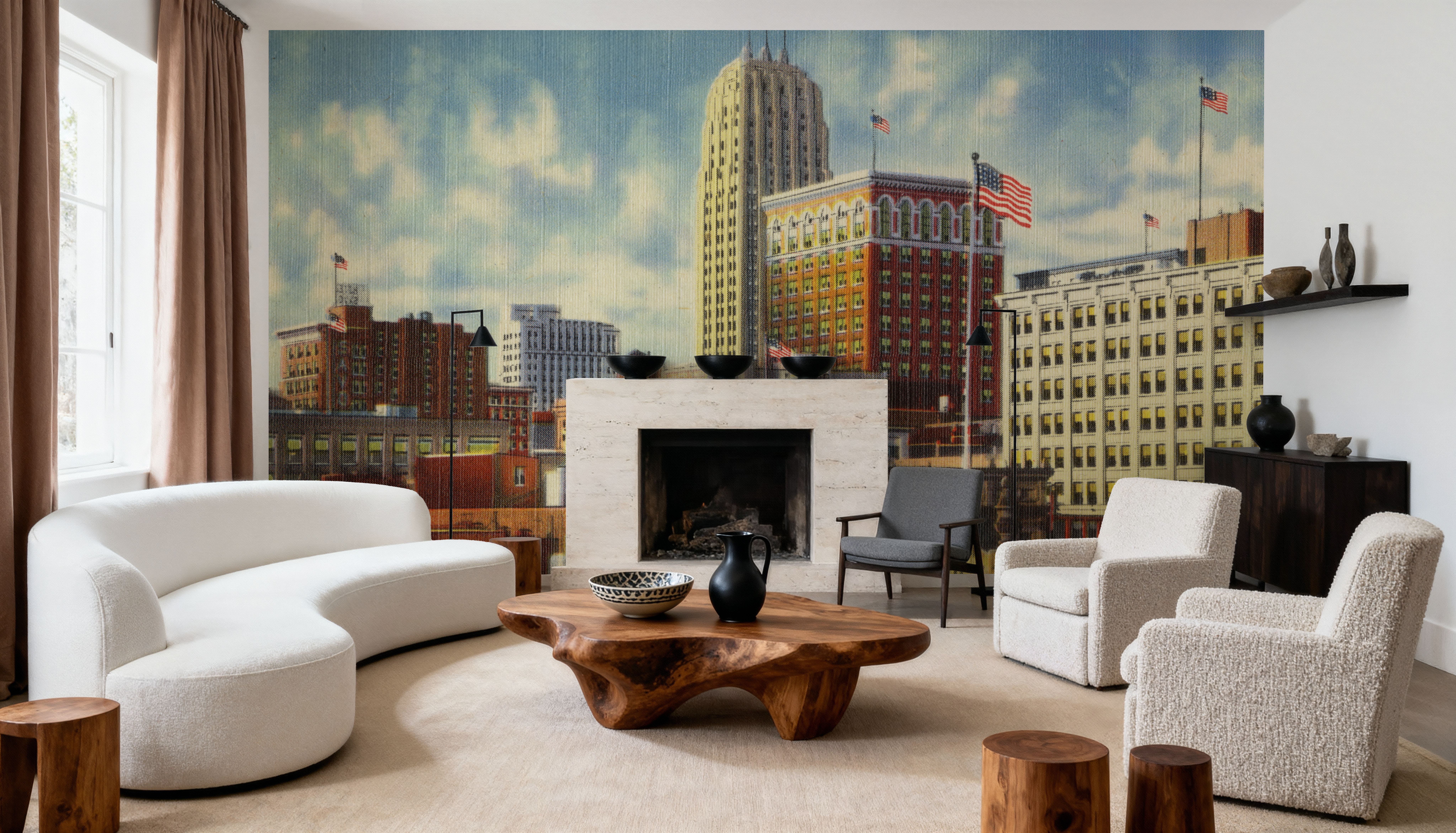 Greetings from Downtown - Screenprint Postcard